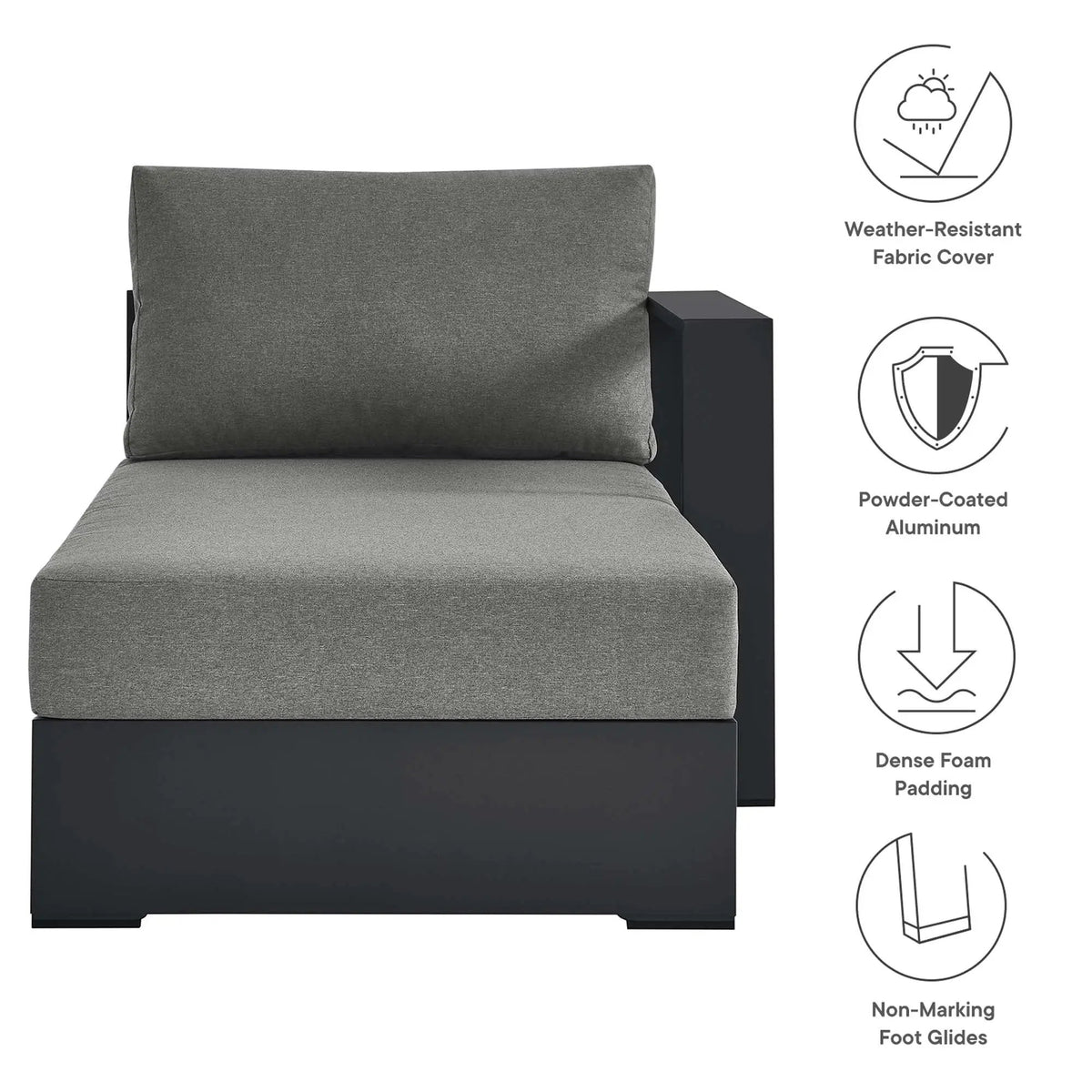 Tahoe Outdoor Patio Powder-Coated Aluminum Right-Facing Chaise Lounge by HouseOfZazla