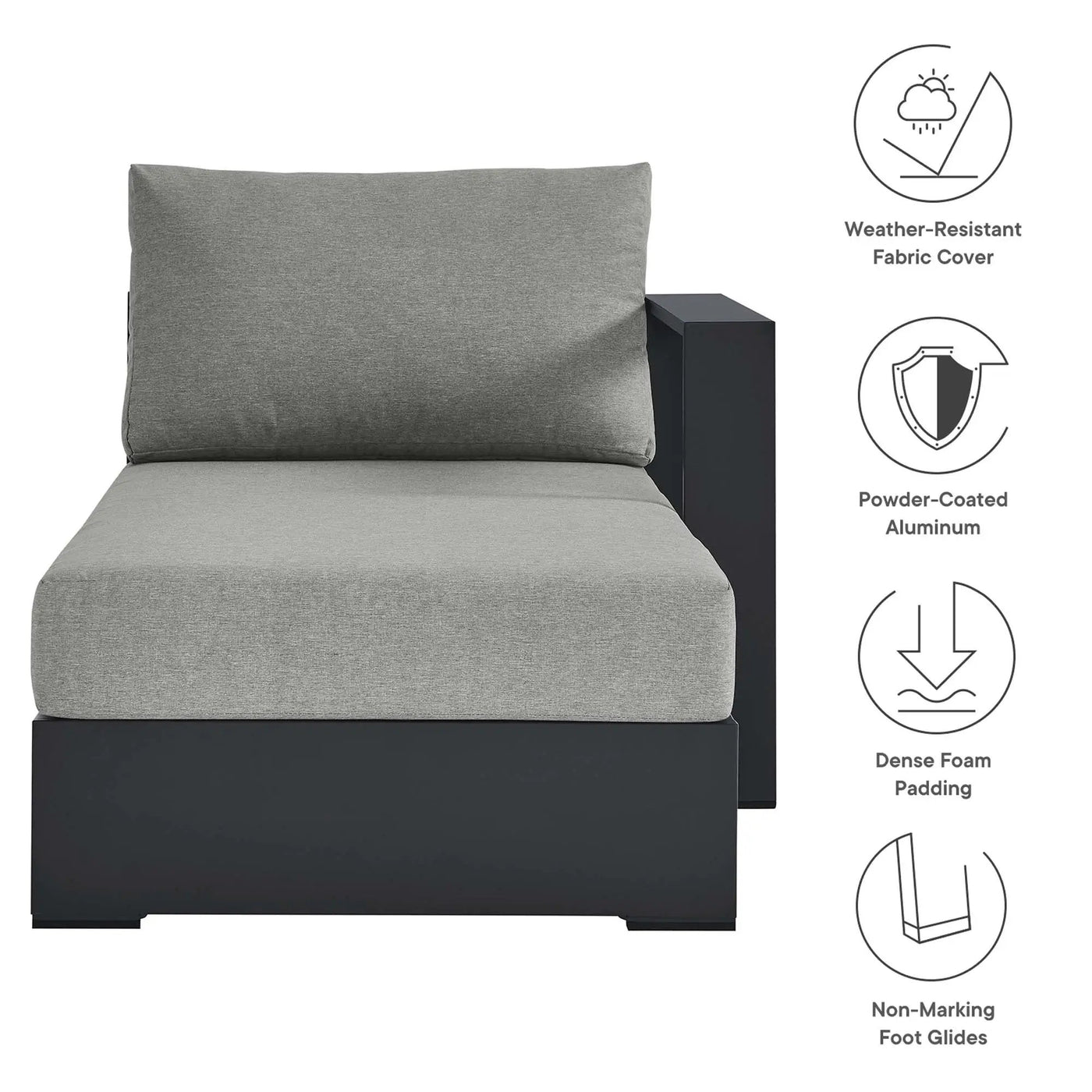 Tahoe Outdoor Patio Powder-Coated Aluminum Right-Facing Chaise Lounge by HouseOfZazla