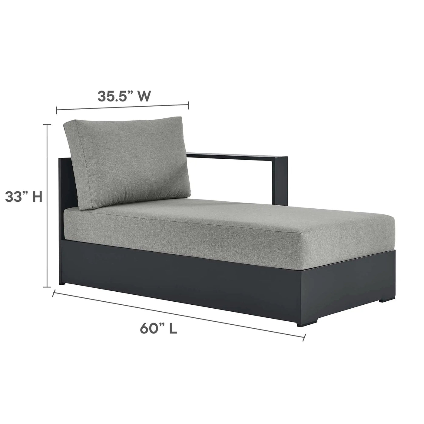 Tahoe Outdoor Patio Powder-Coated Aluminum Right-Facing Chaise Lounge by HouseOfZazla