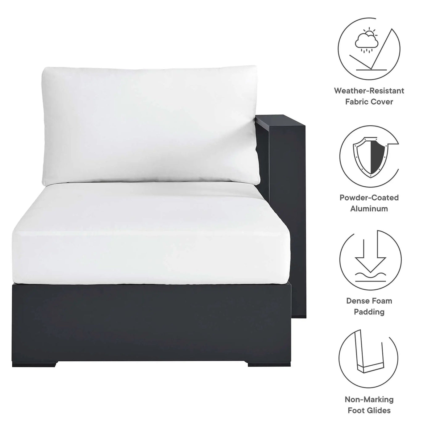 Tahoe Outdoor Patio Powder-Coated Aluminum Right-Facing Chaise Lounge by HouseOfZazla