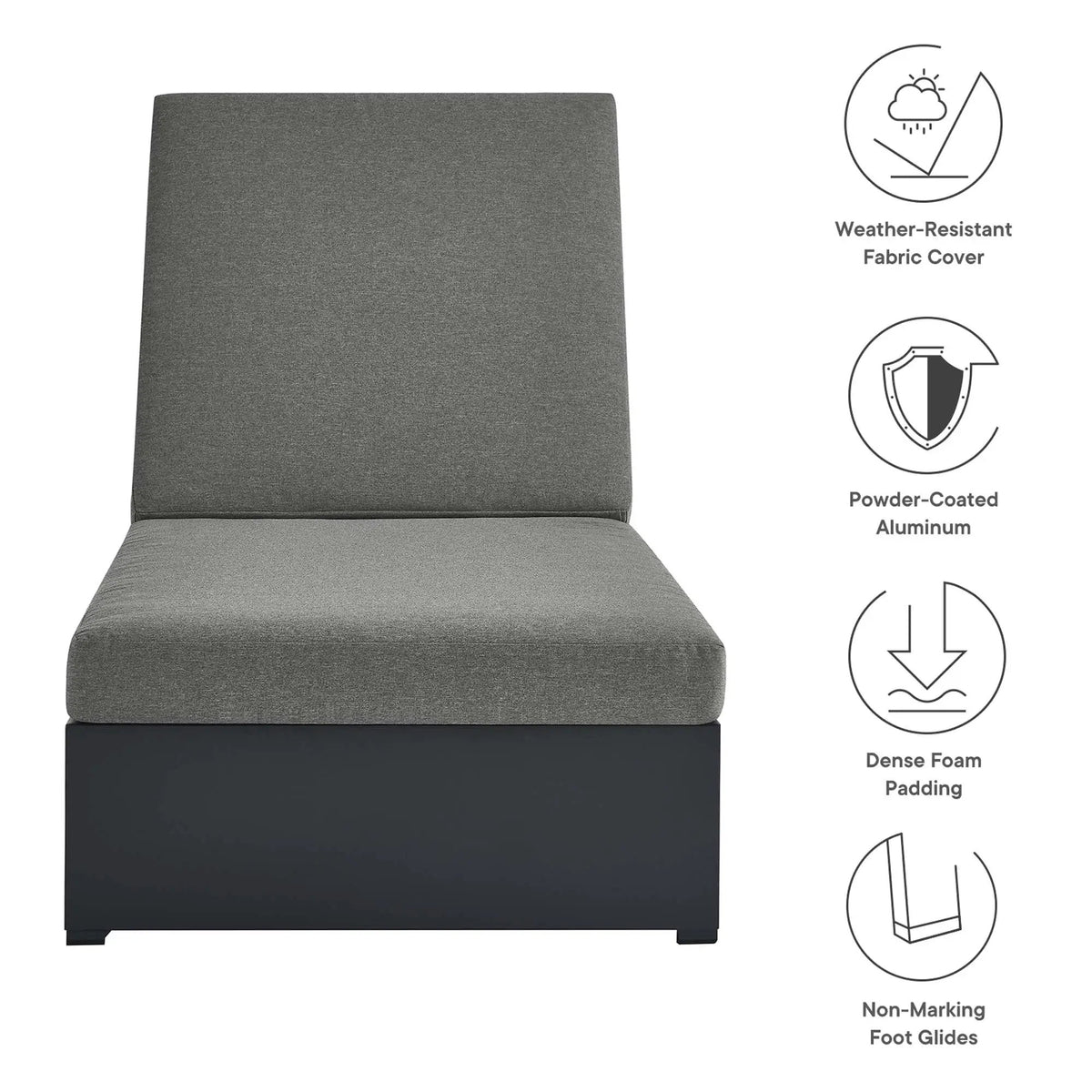 Tahoe Outdoor Patio Powder-Coated Aluminum Chaise Lounge Chair by Modway by HouseOfZazla