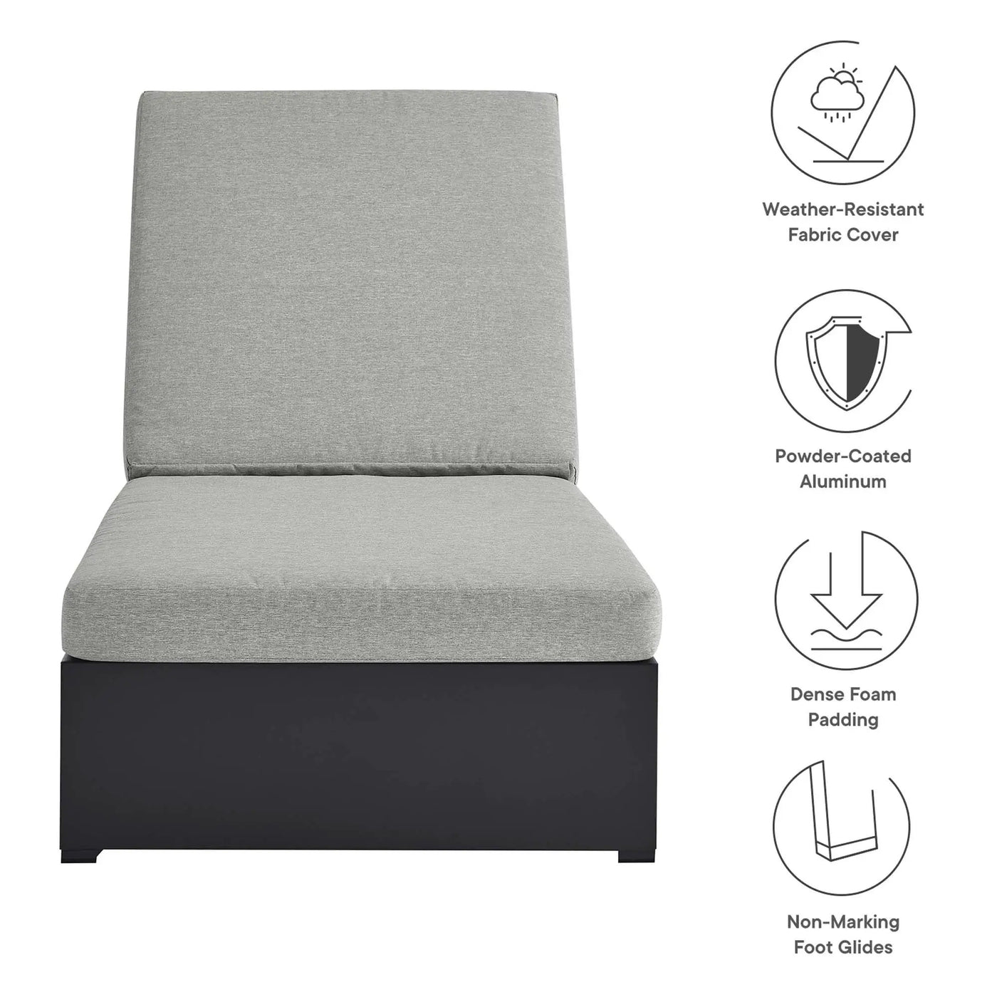 Tahoe Outdoor Patio Powder-Coated Aluminum Chaise Lounge Chair by Modway by HouseOfZazla