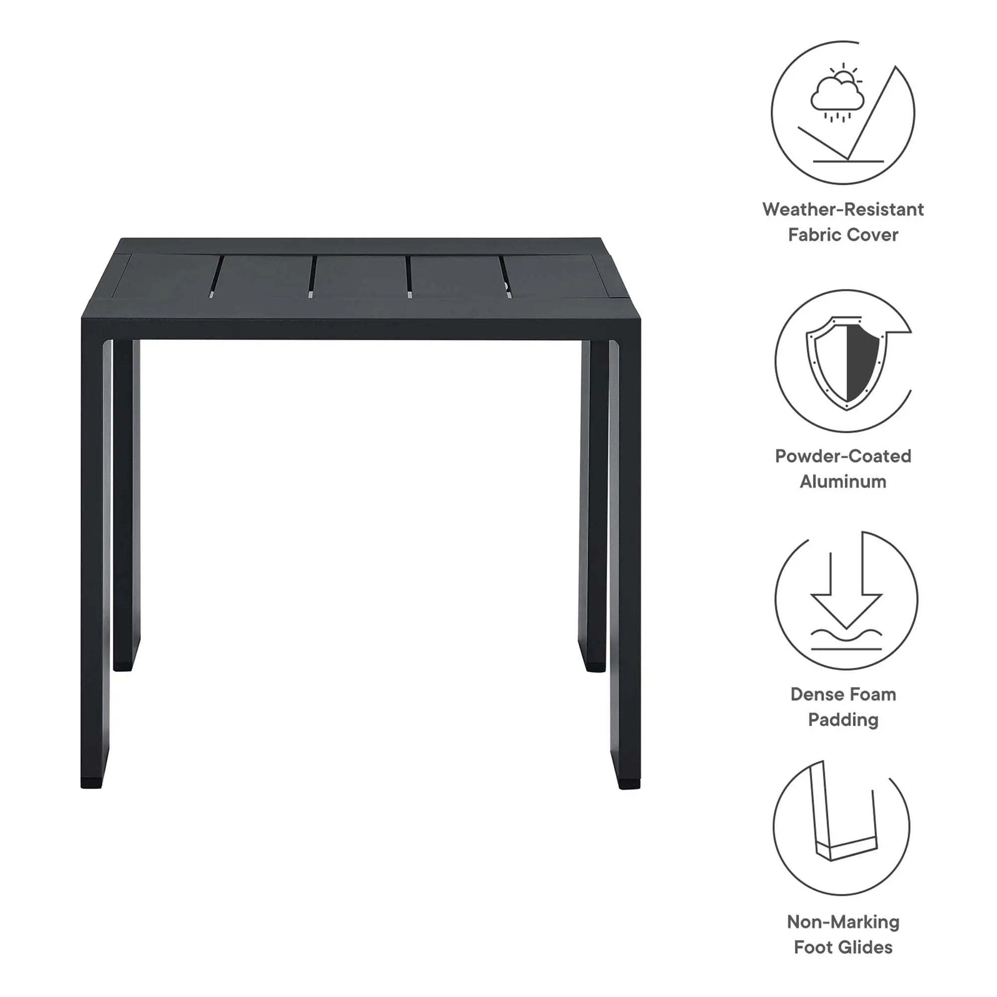 Tahoe Outdoor Patio Powder-Coated Aluminum End Table by Modway by HouseOfZazla