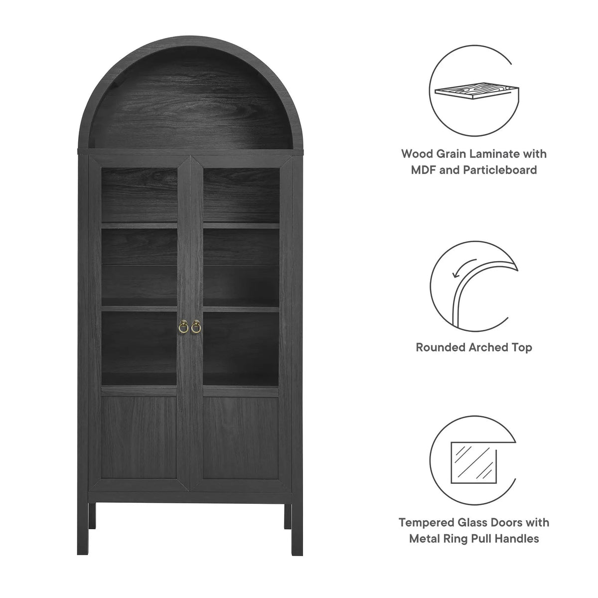 Tessa Tall Arched Storage Display Cabinet by Modway by HouseOfZazla