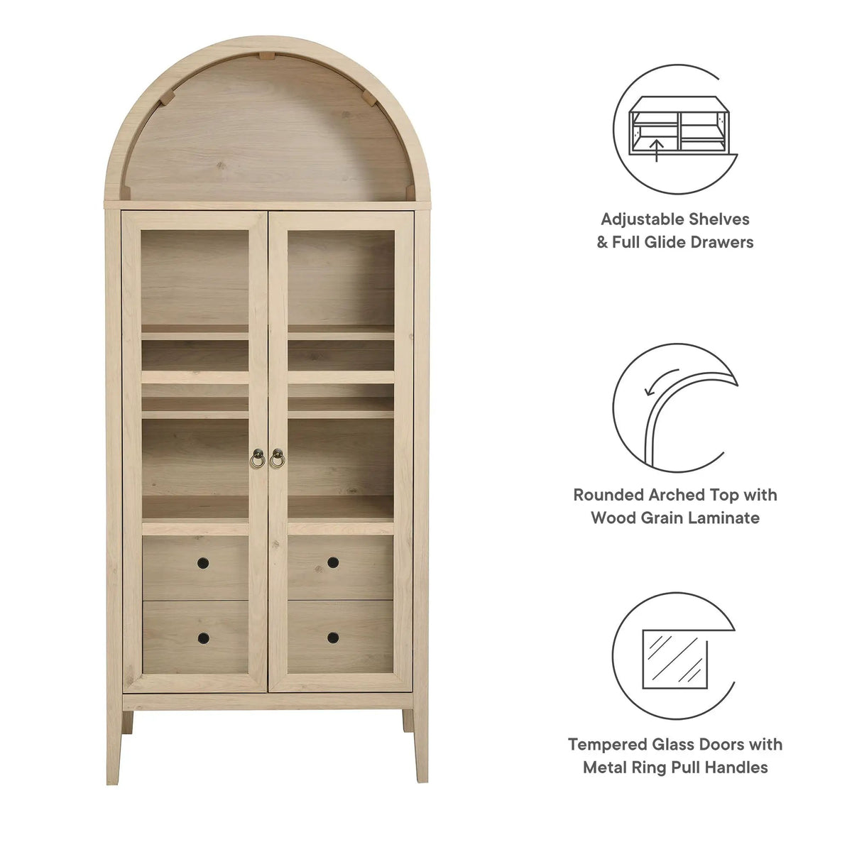 Nolan Tall Arched Storage Display Cabinet by Modway by HouseOfZazla