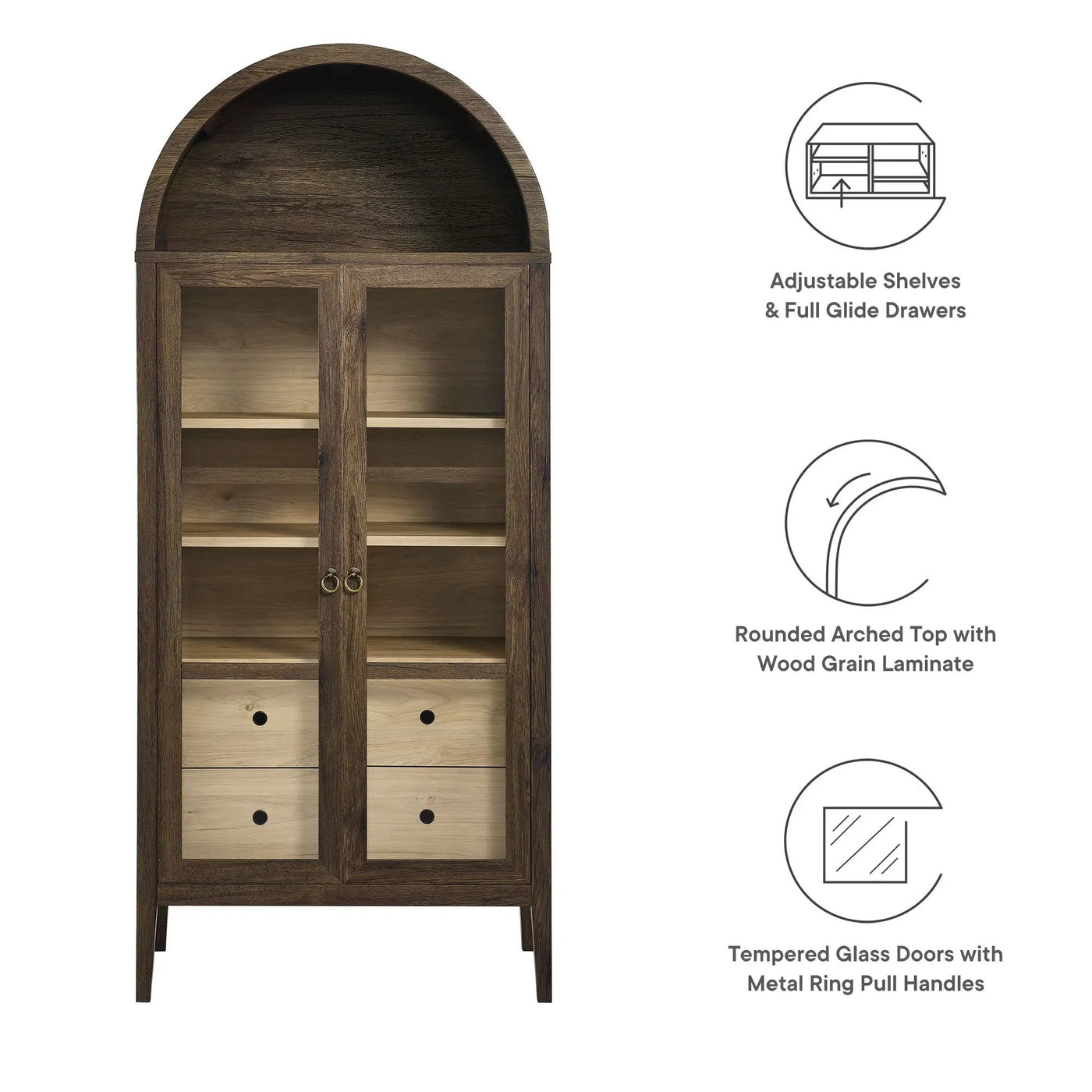Nolan Tall Arched Storage Display Cabinet by Modway by HouseOfZazla