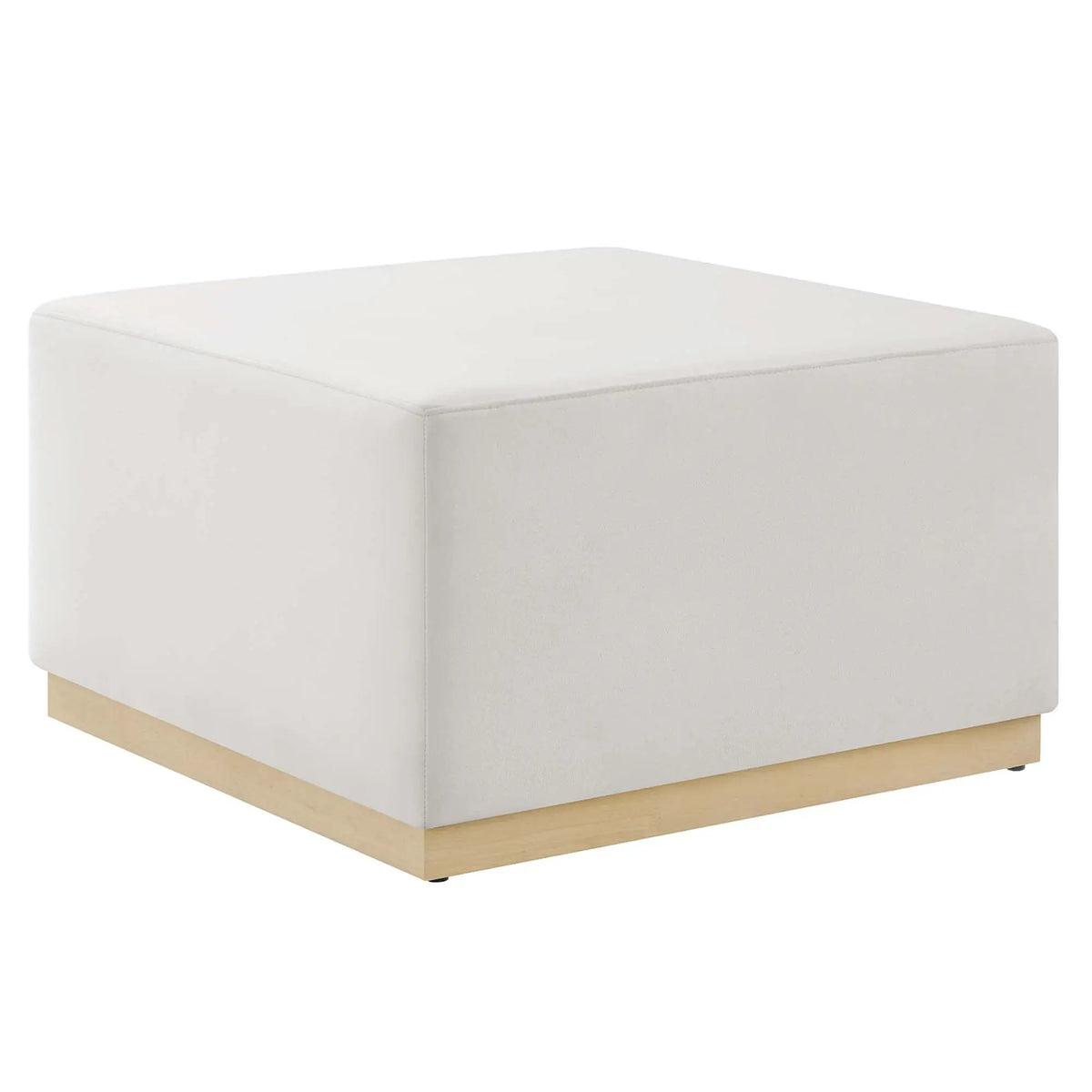 Tilden Large 28" Square Performance Velvet Upholstered Ottoman by HouseOfZazla