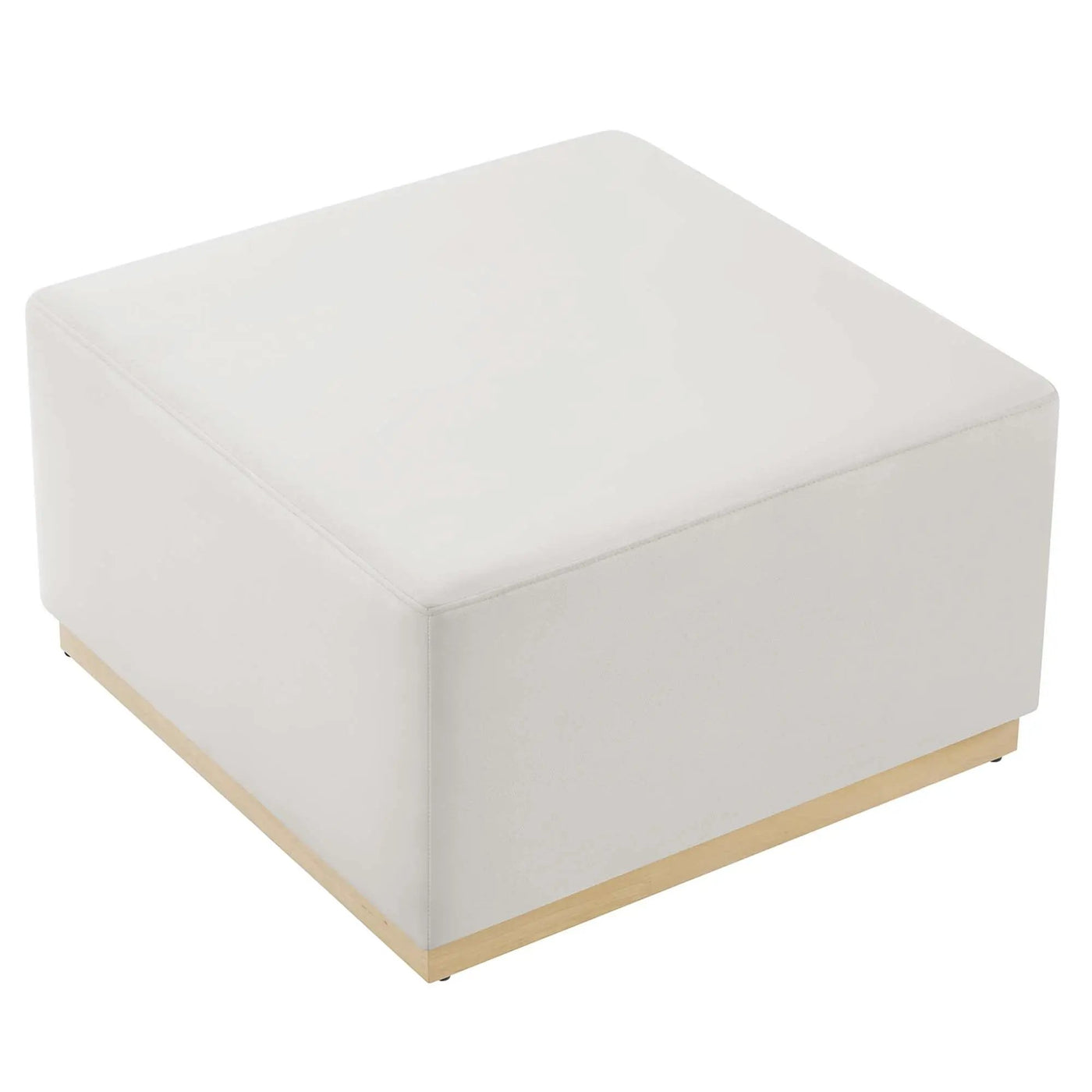 Tilden Large 28" Square Performance Velvet Upholstered Ottoman by HouseOfZazla