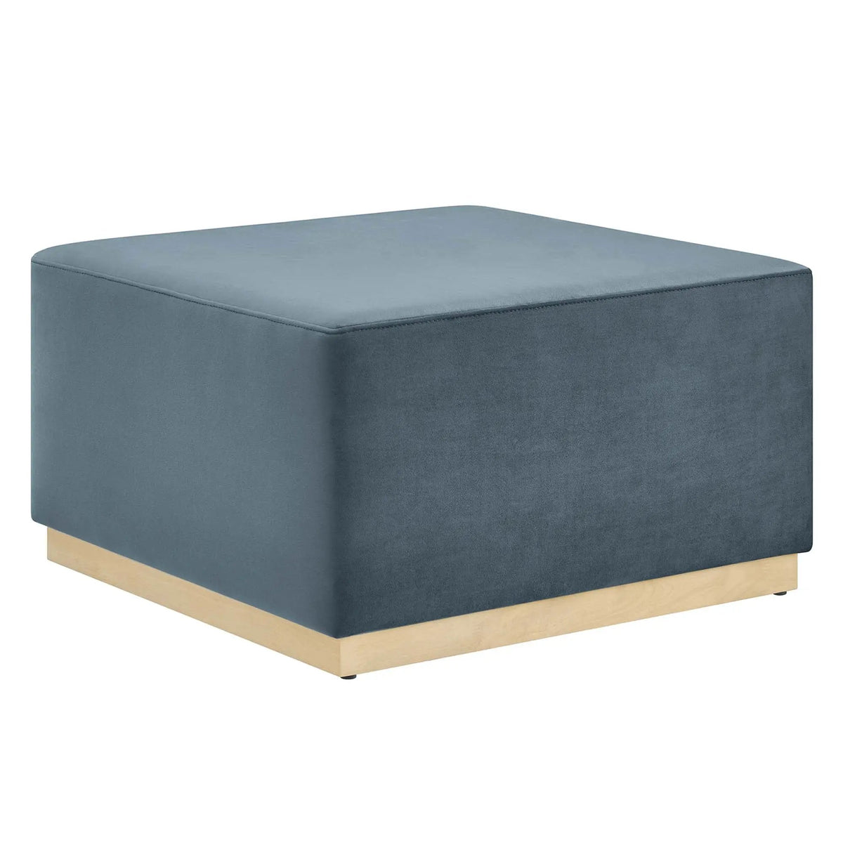 Tilden Large 28" Square Performance Velvet Upholstered Ottoman by HouseOfZazla