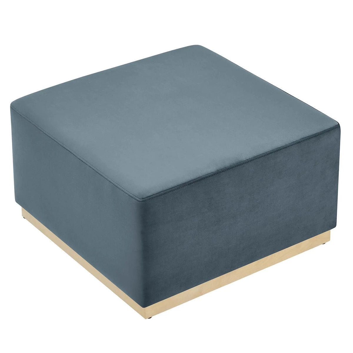 Tilden Large 28" Square Performance Velvet Upholstered Ottoman by HouseOfZazla