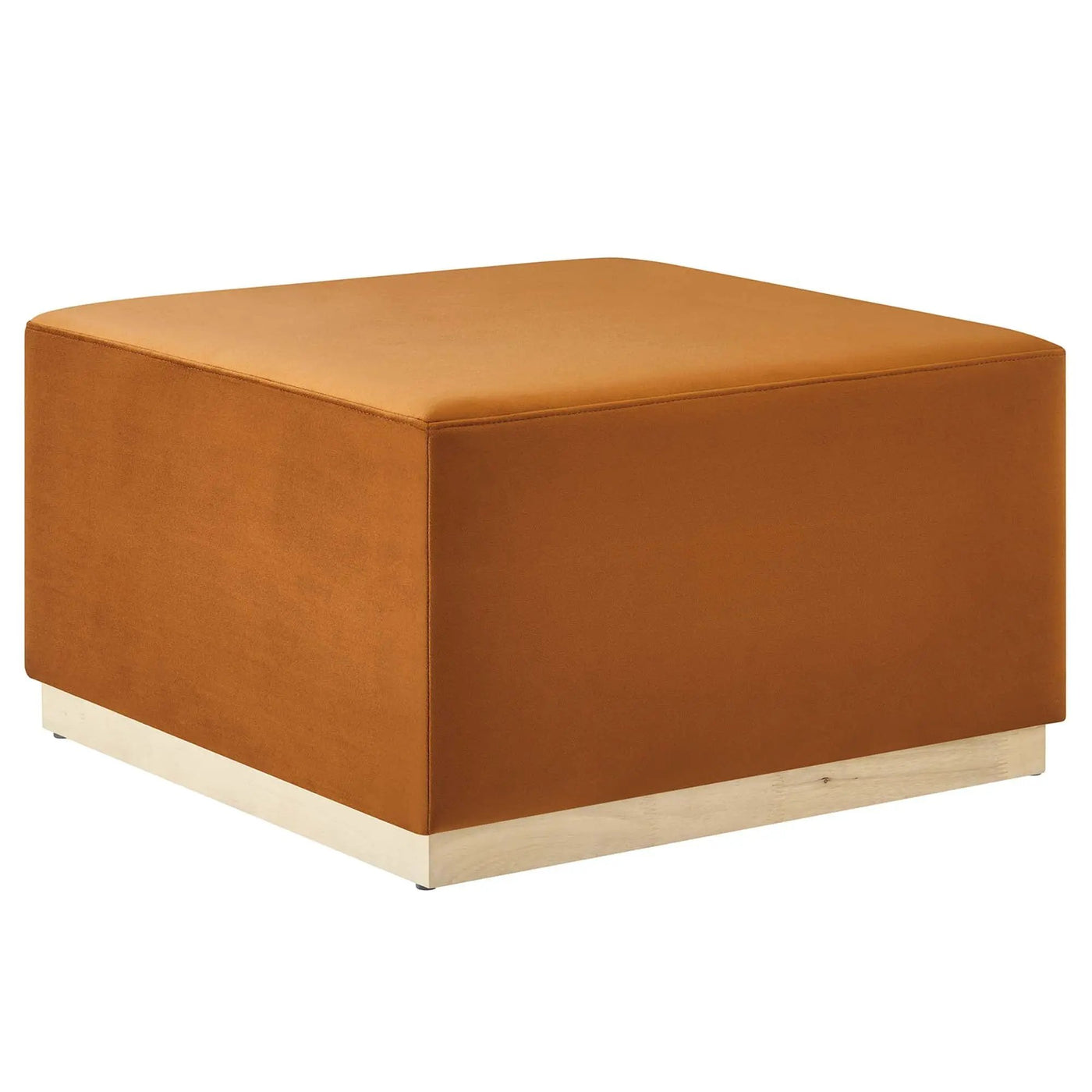 Tilden Large 28" Square Performance Velvet Upholstered Ottoman by HouseOfZazla