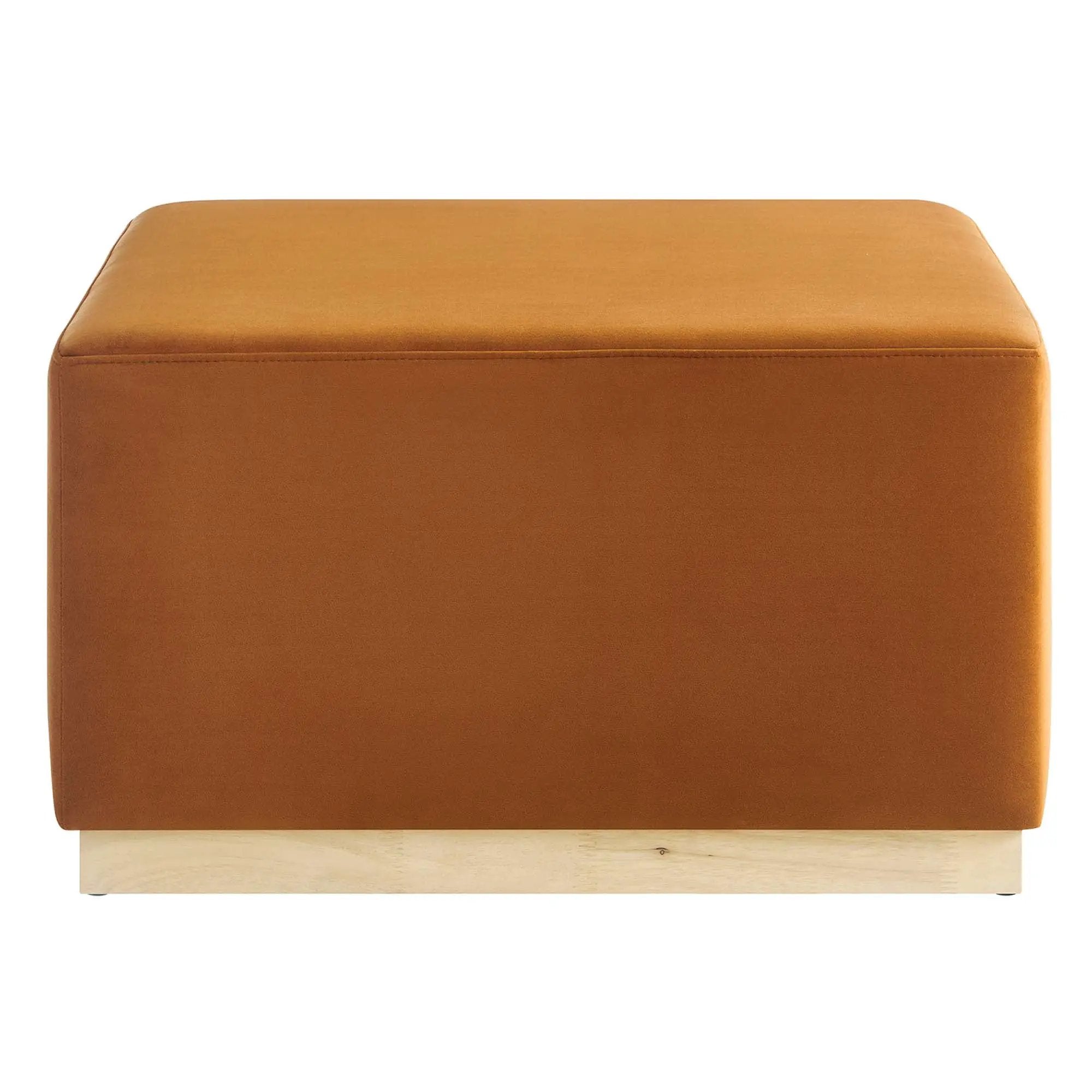Tilden Large 28" Square Performance Velvet Upholstered Ottoman by HouseOfZazla
