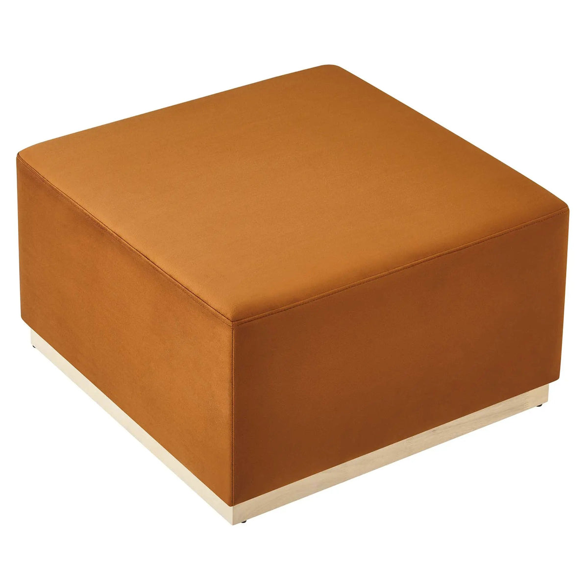 Tilden Large 28" Square Performance Velvet Upholstered Ottoman by HouseOfZazla
