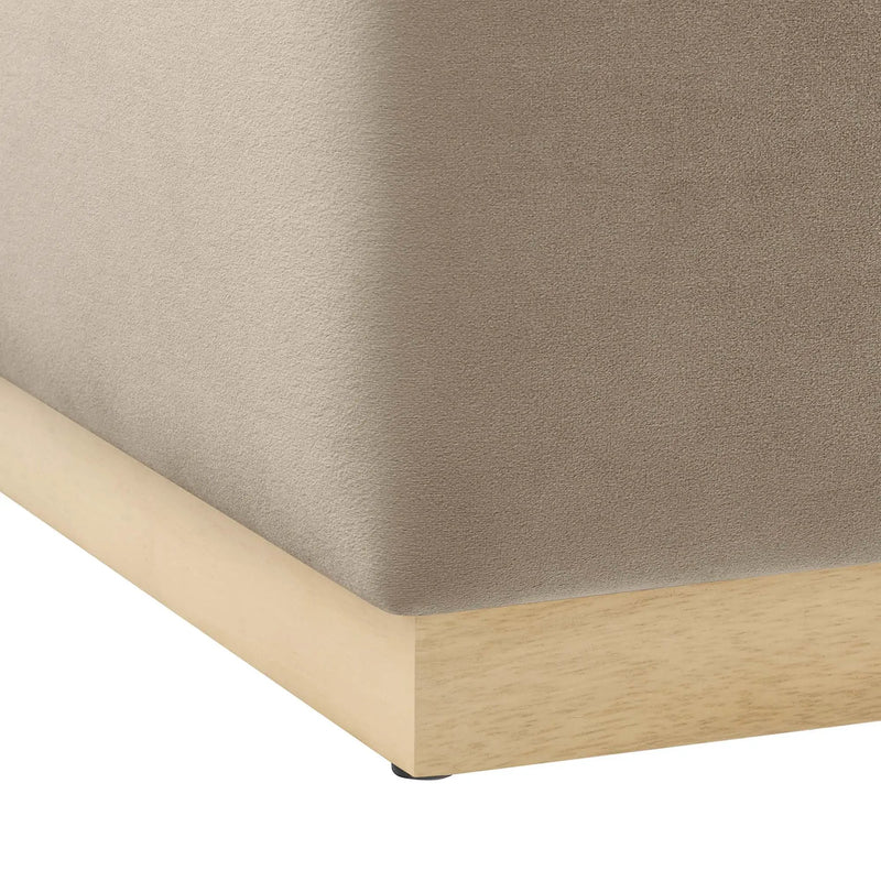 Tilden Large 28" Square Performance Velvet Upholstered Ottoman by HouseOfZazla