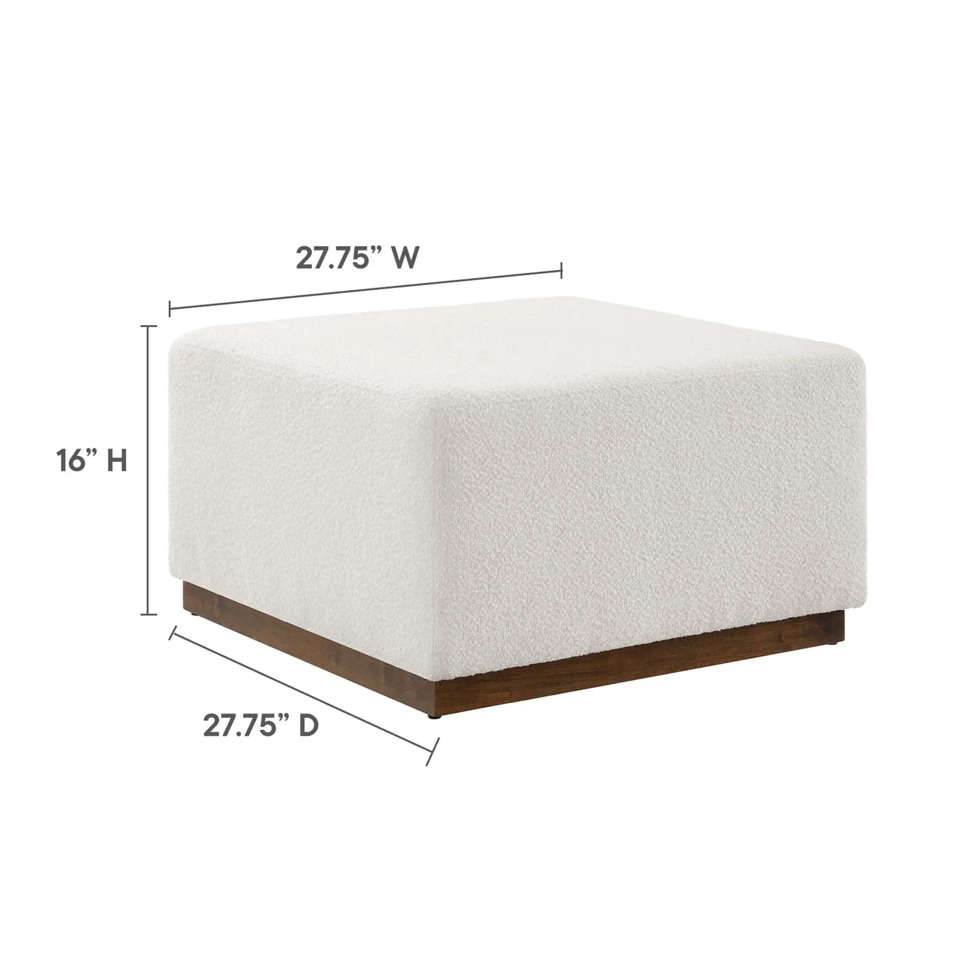 Tilden Large 28" Square Boucle Upholstered Ottoman by Modway by HouseOfZazla