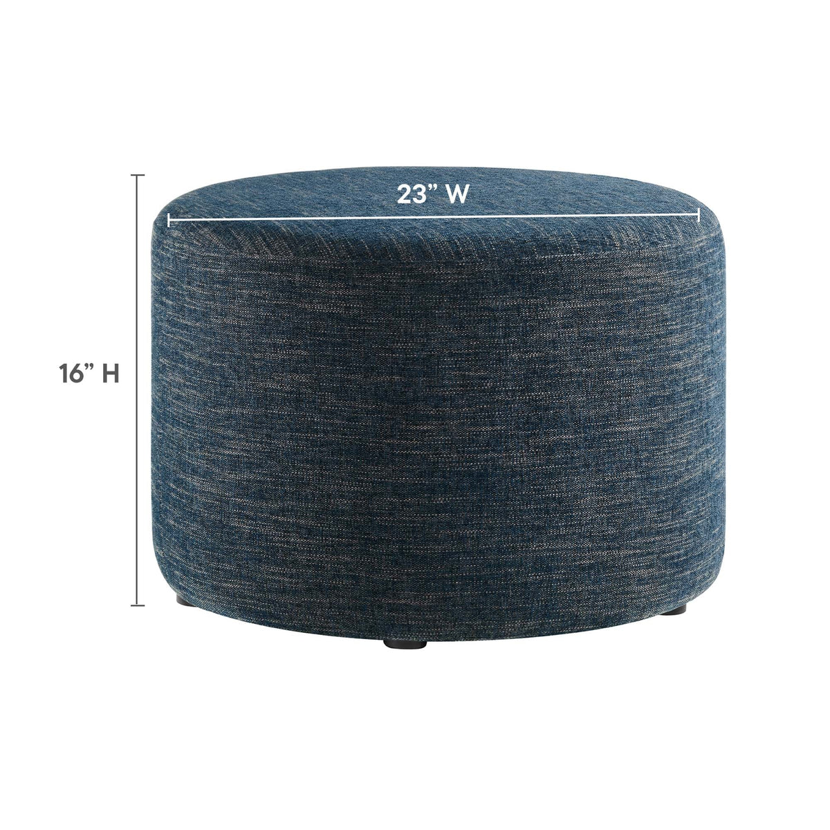 Callum Large Round Woven Heathered Fabric Upholstered Ottoman by Modway, photo 3 of 40