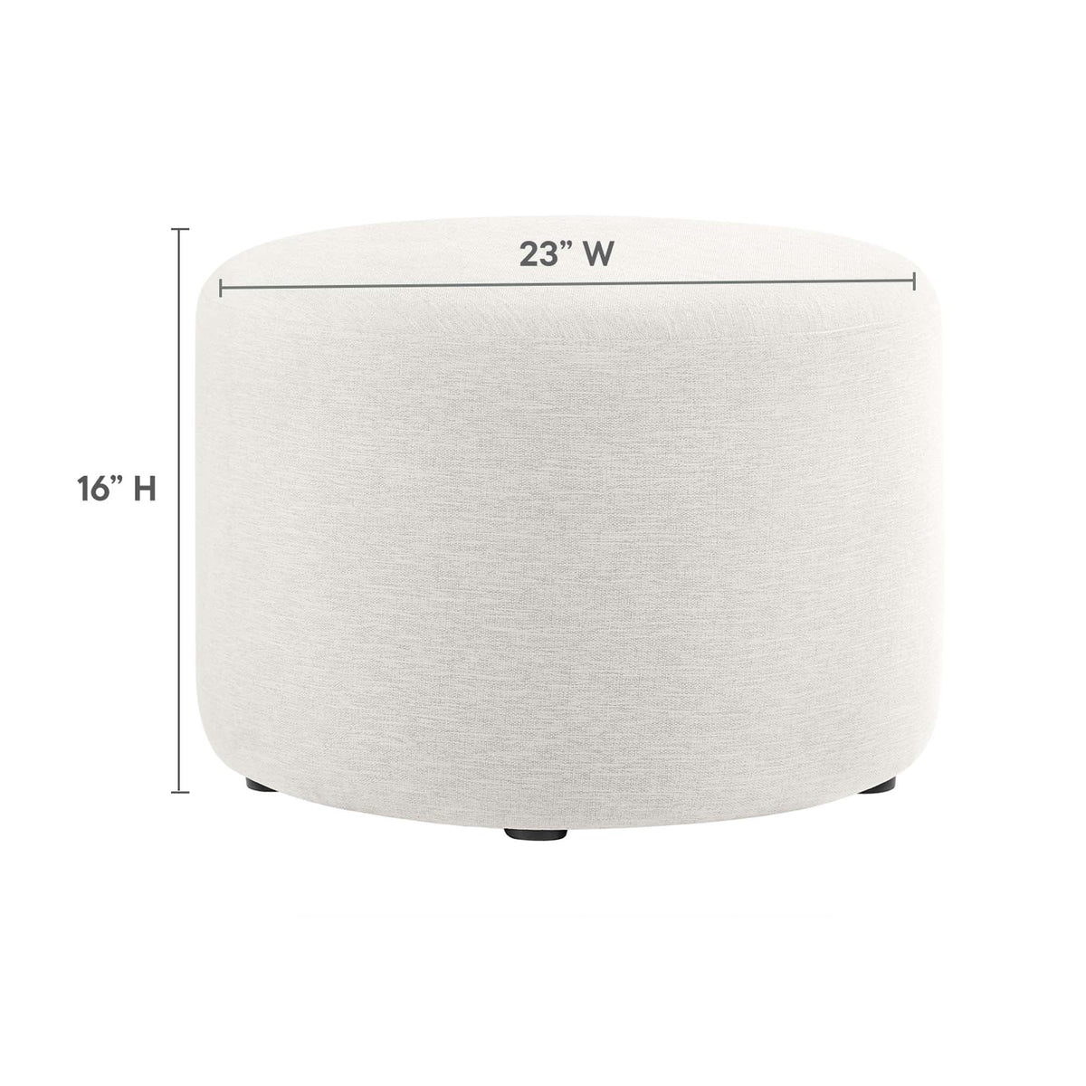 Callum Large Round Woven Heathered Fabric Upholstered Ottoman by Modway, photo 11 of 40