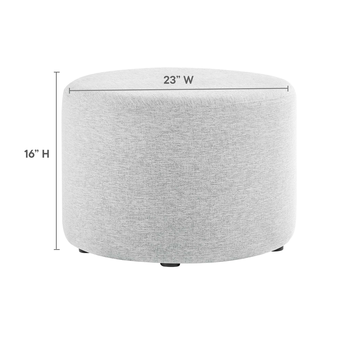 Callum Large Round Woven Heathered Fabric Upholstered Ottoman by Modway, photo 19 of 40