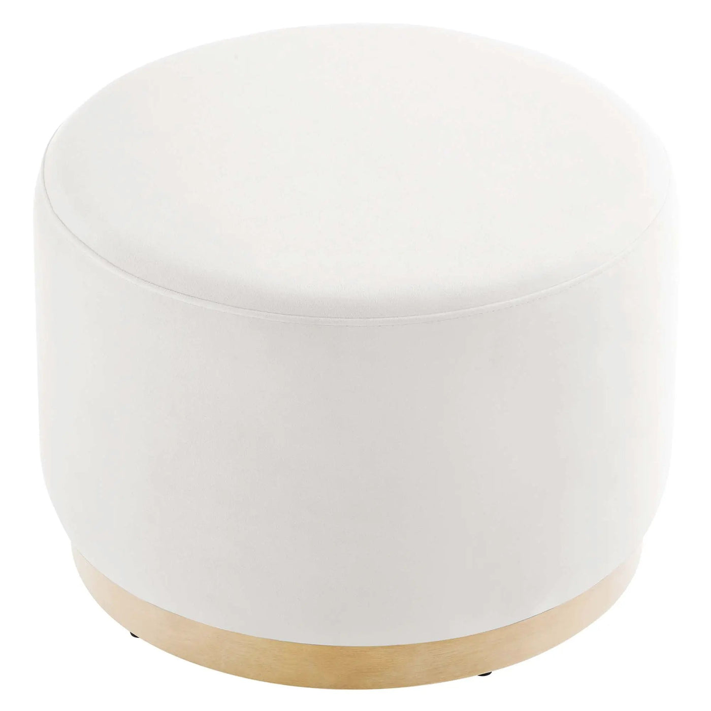 Tilden Large 23" Round Performance Velvet Upholstered Ottoman by HouseOfZazla