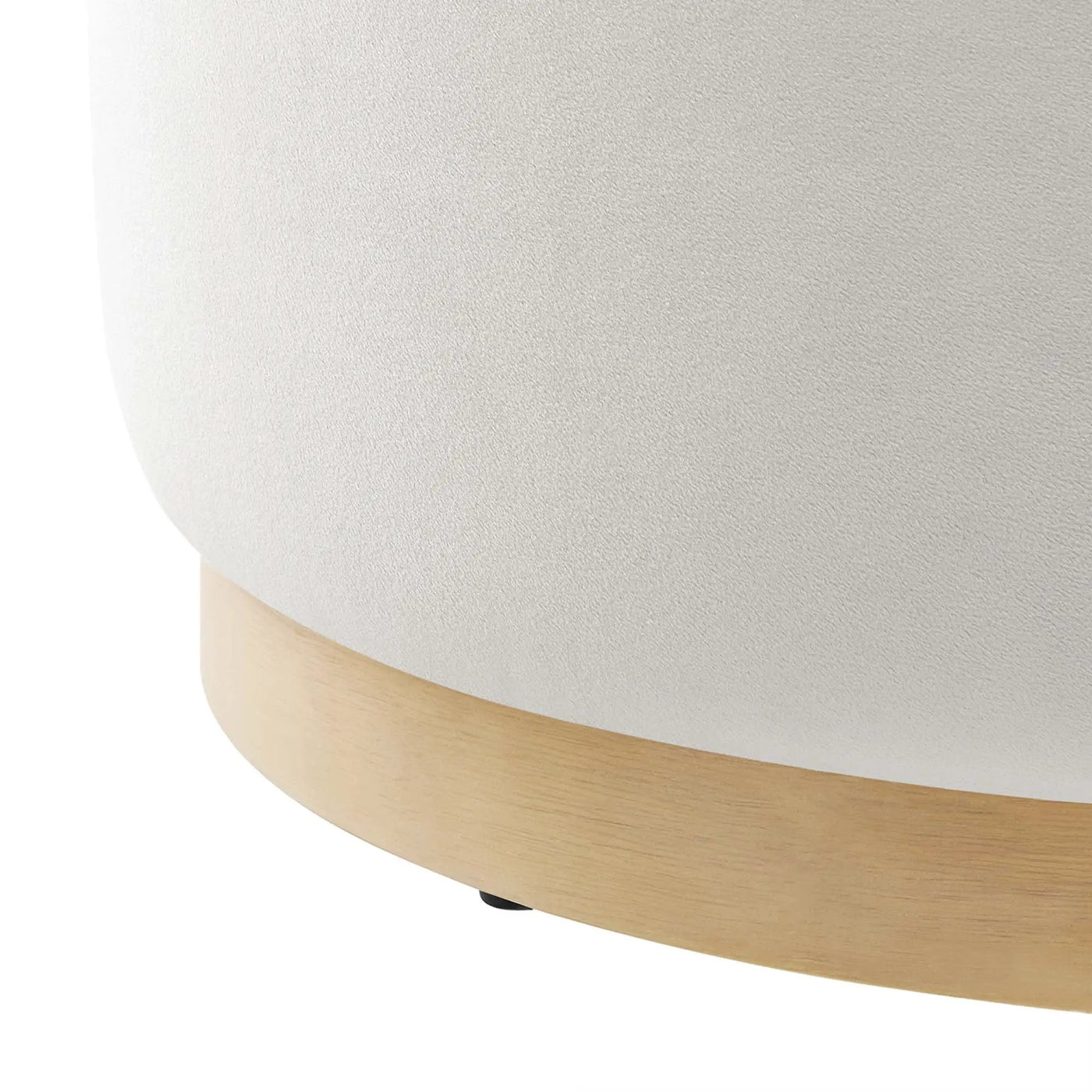 Tilden Large 23" Round Performance Velvet Upholstered Ottoman by HouseOfZazla