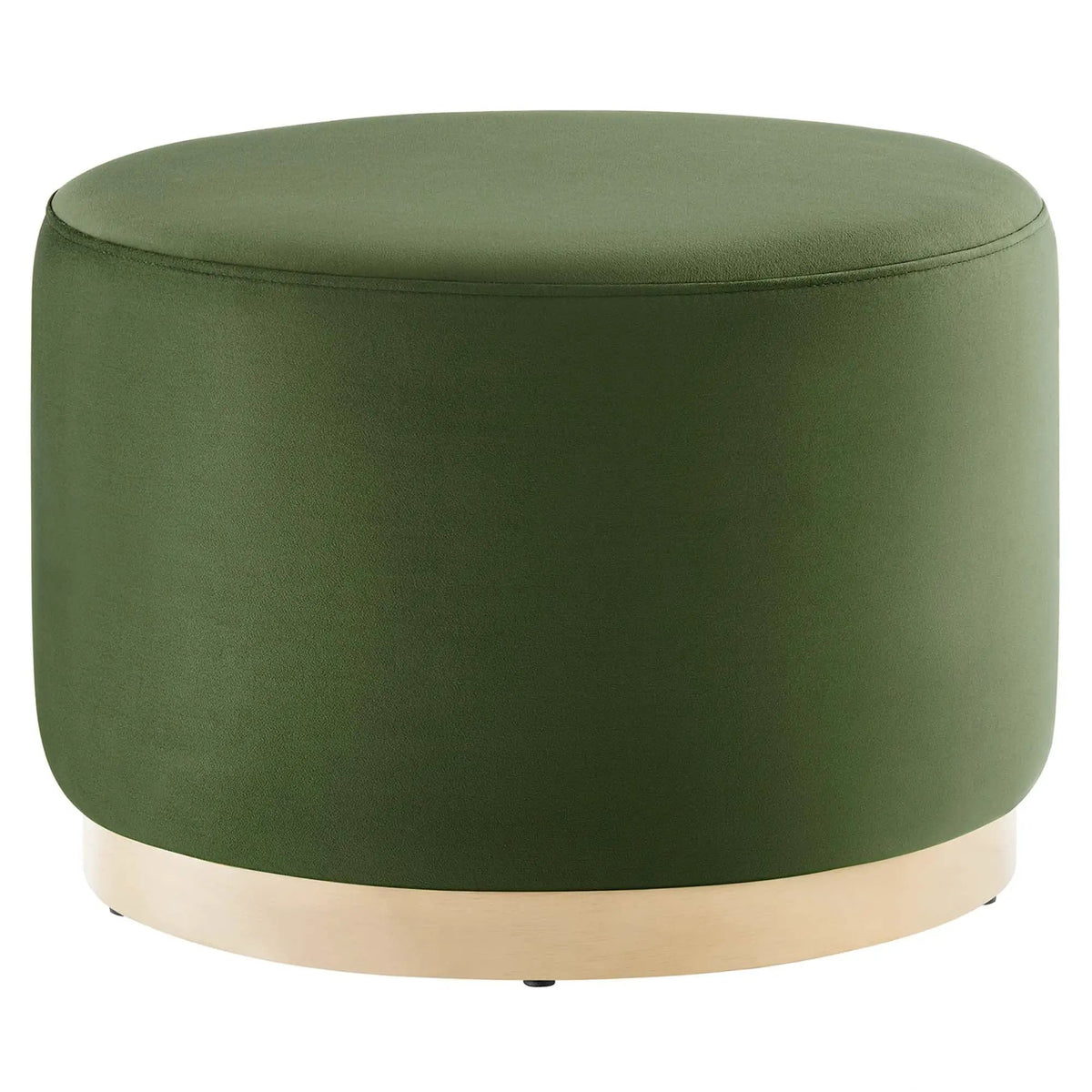 Tilden Large 23" Round Performance Velvet Upholstered Ottoman by HouseOfZazla