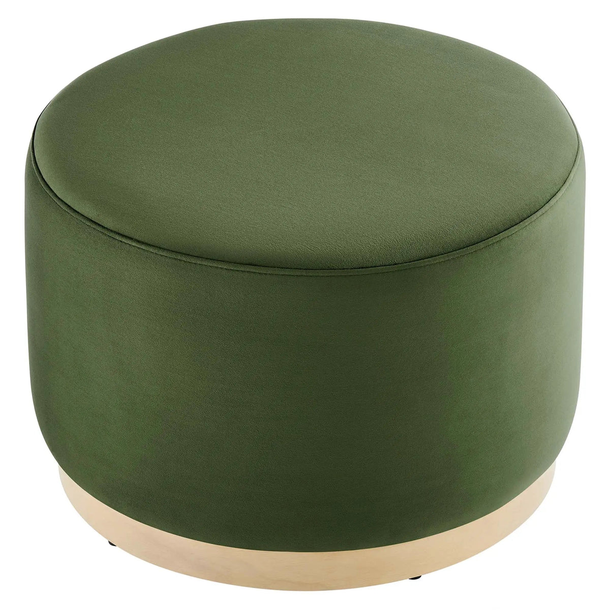 Tilden Large 23" Round Performance Velvet Upholstered Ottoman by HouseOfZazla