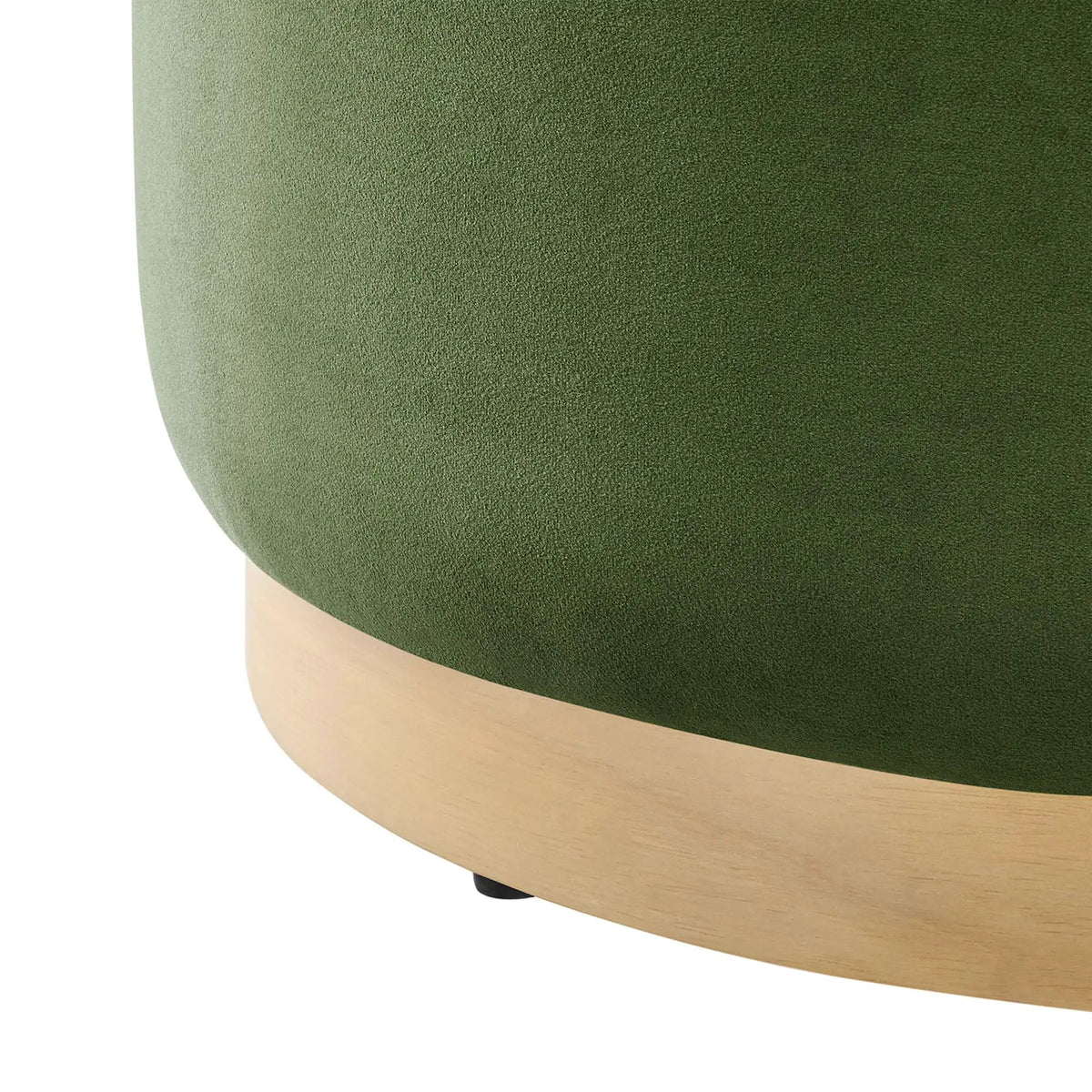 Tilden Large 23" Round Performance Velvet Upholstered Ottoman by HouseOfZazla