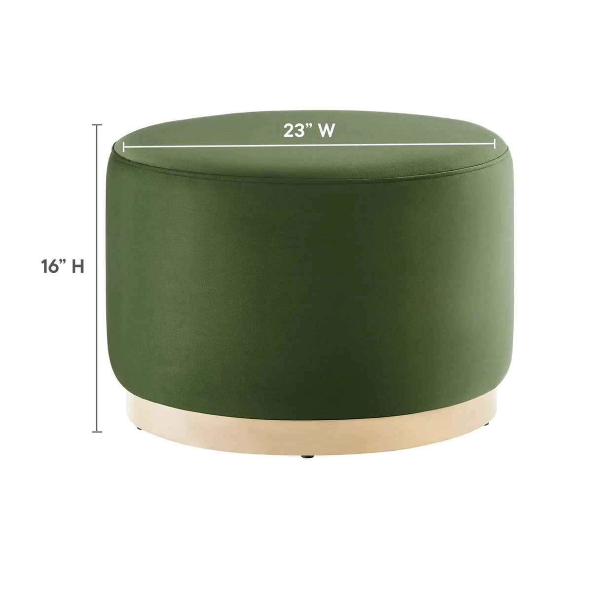 Tilden Large 23" Round Performance Velvet Upholstered Ottoman by HouseOfZazla