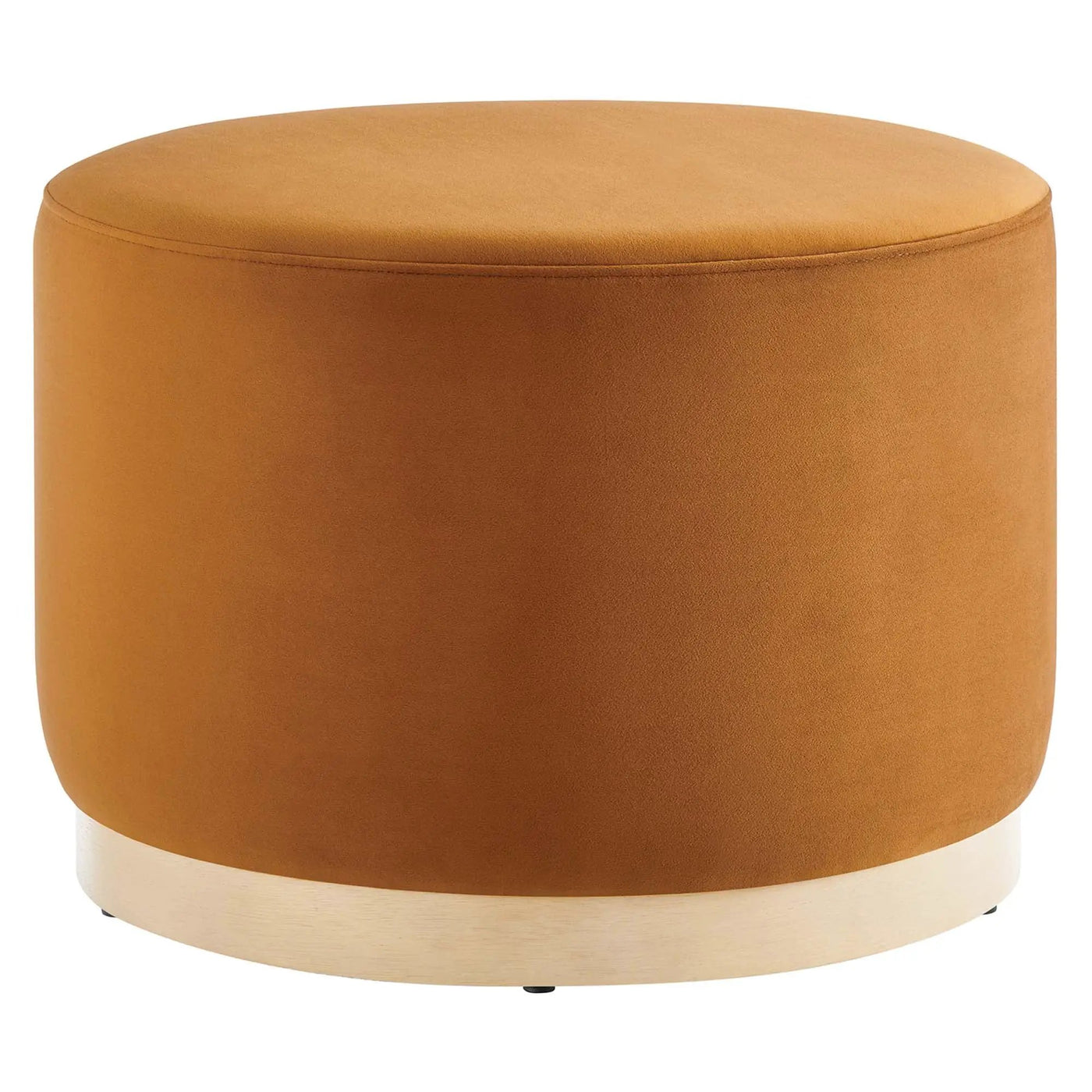 Tilden Large 23" Round Performance Velvet Upholstered Ottoman by HouseOfZazla