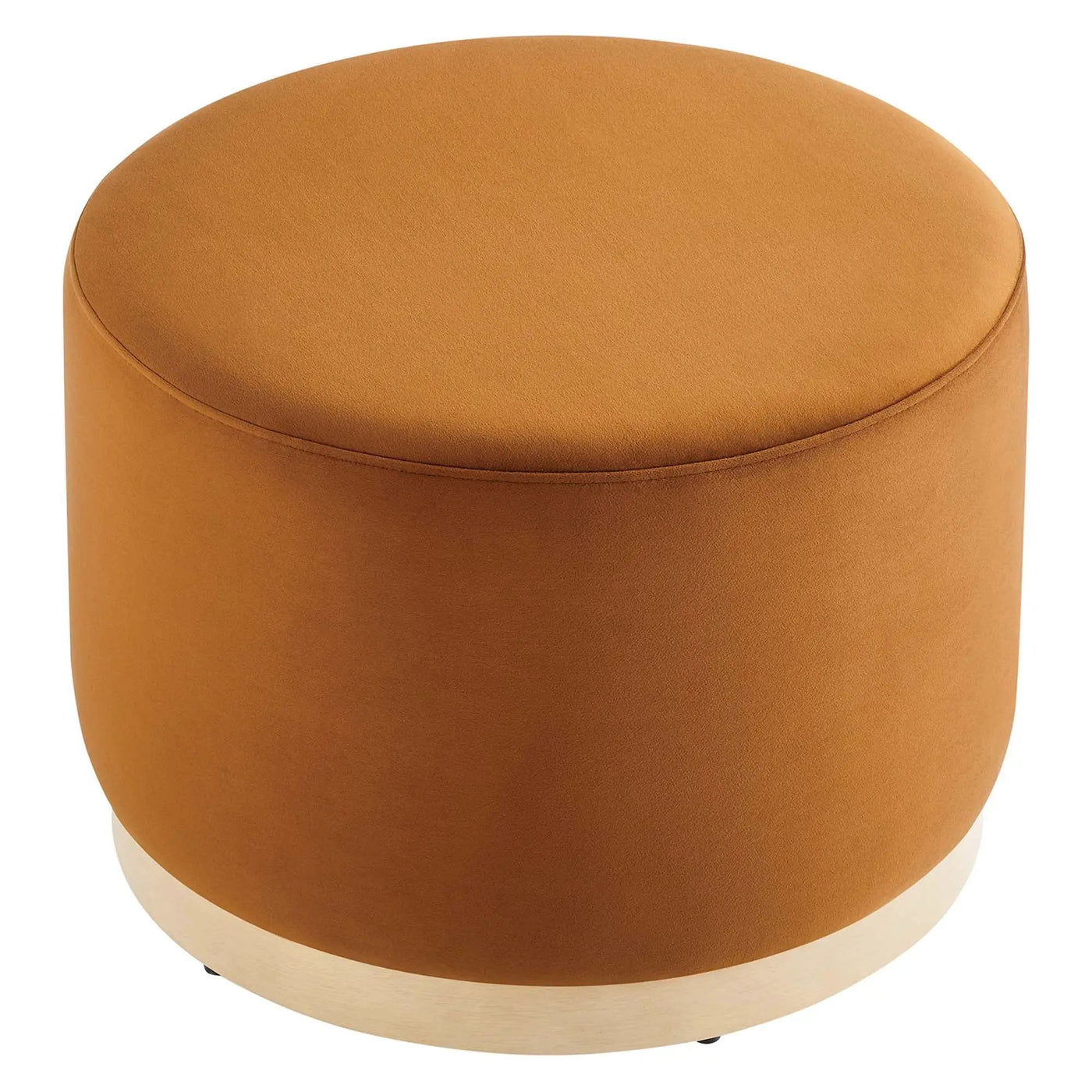 Tilden Large 23" Round Performance Velvet Upholstered Ottoman by HouseOfZazla