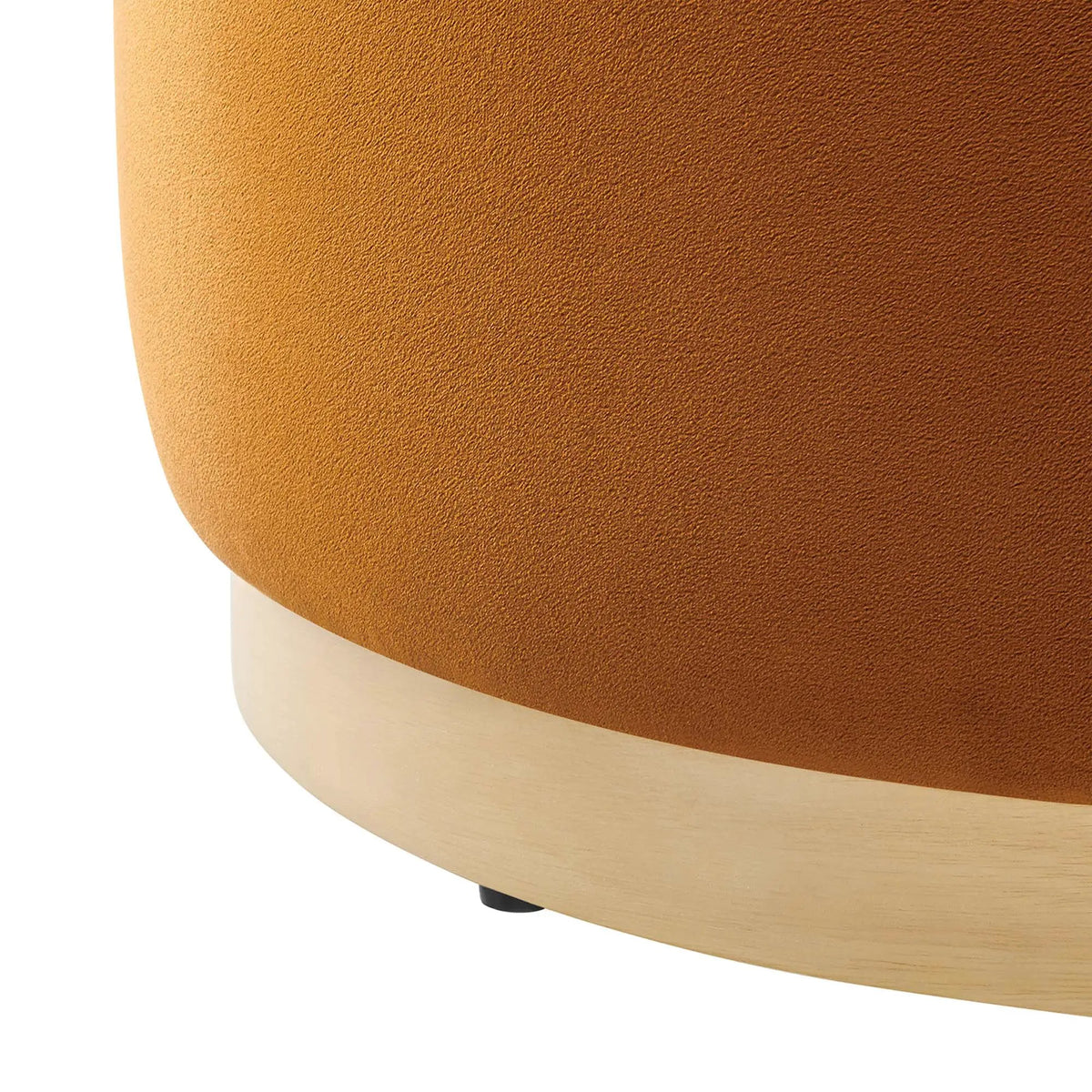 Tilden Large 23" Round Performance Velvet Upholstered Ottoman by HouseOfZazla