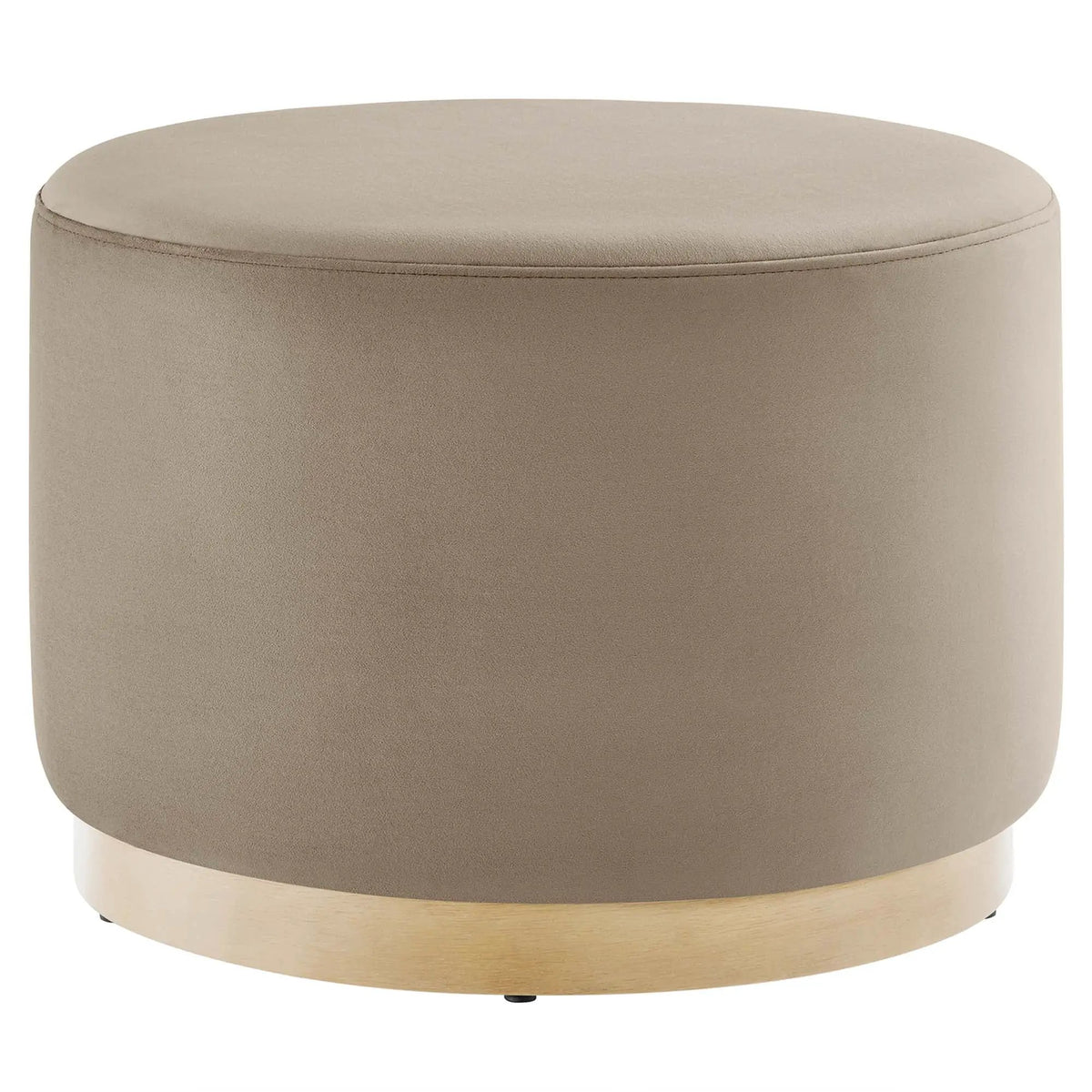 Tilden Large 23" Round Performance Velvet Upholstered Ottoman by HouseOfZazla