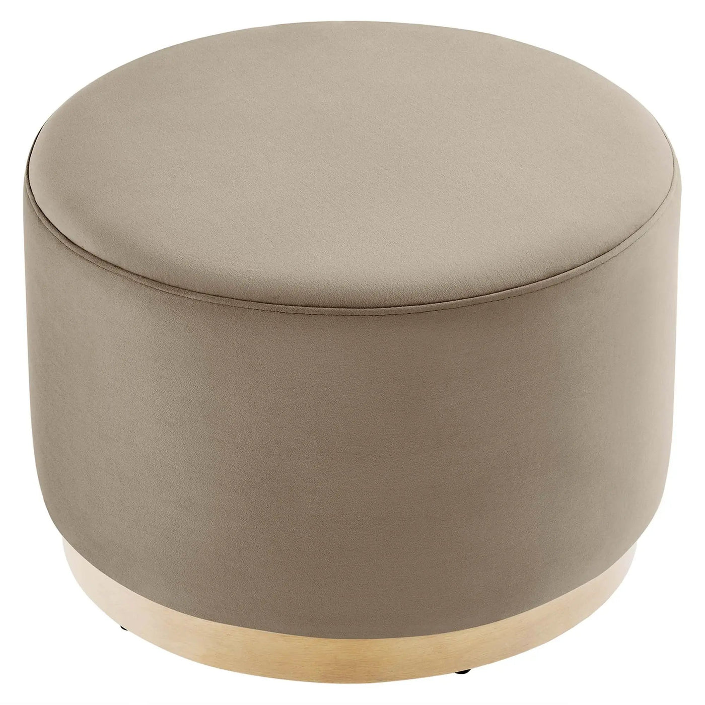 Tilden Large 23" Round Performance Velvet Upholstered Ottoman by HouseOfZazla