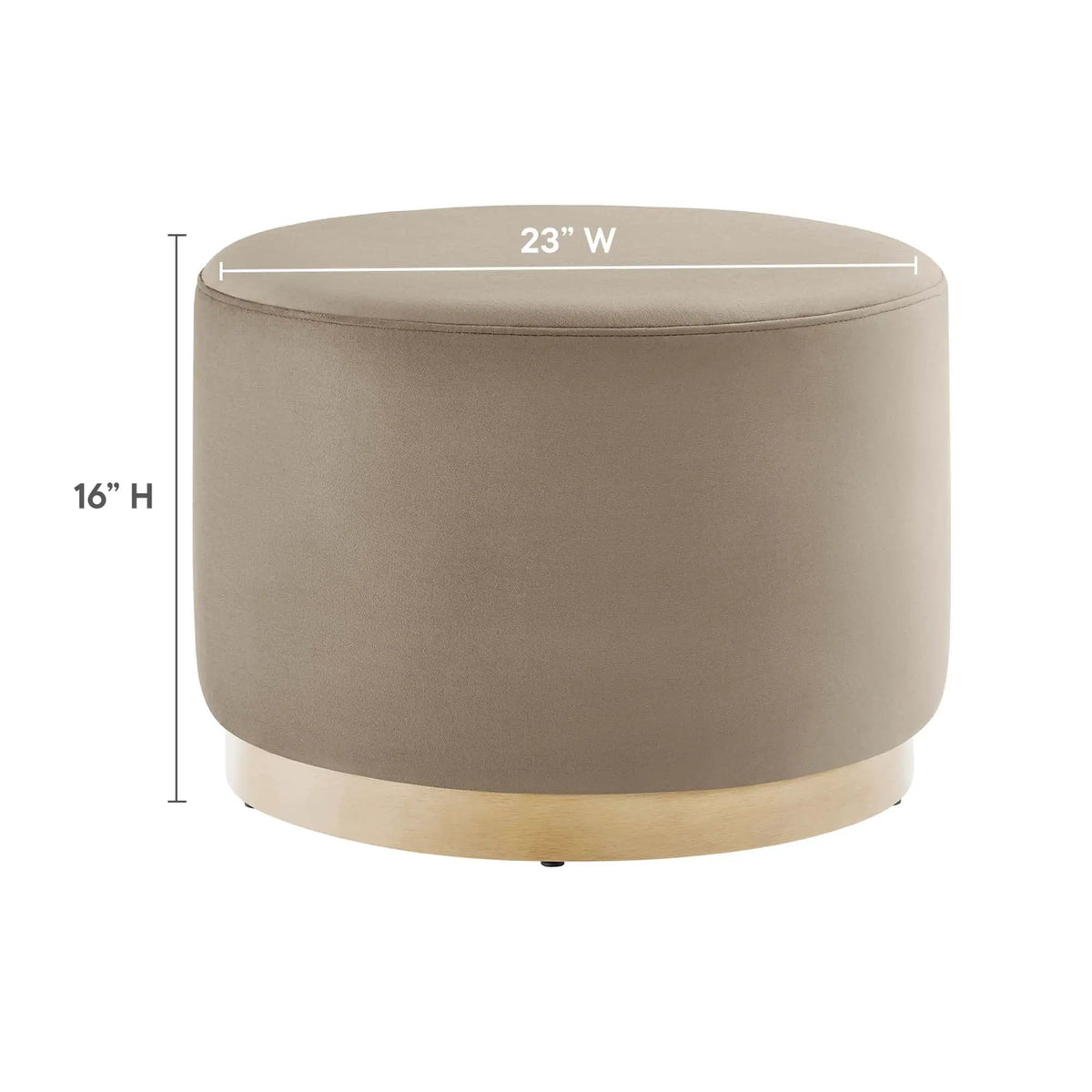 Tilden Large 23" Round Performance Velvet Upholstered Ottoman by HouseOfZazla