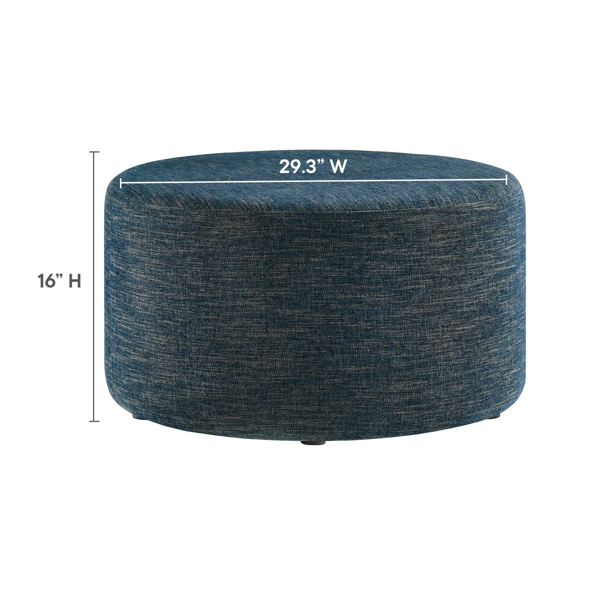 Callum Large Round Woven Heathered Fabric Upholstered Ottoman by Modway, photo 27 of 40