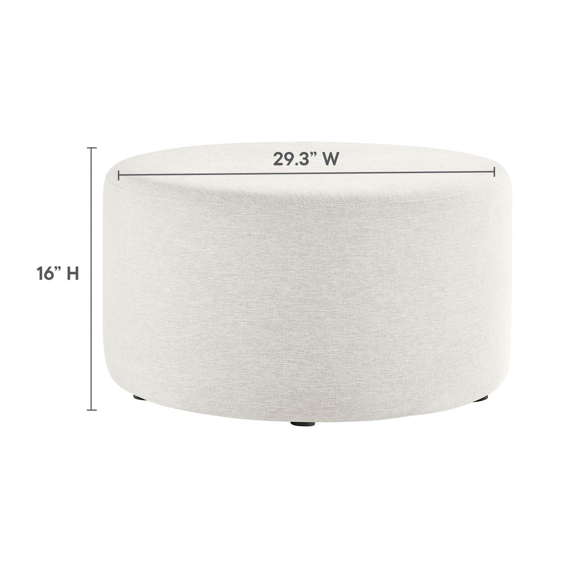 Callum Large Round Woven Heathered Fabric Upholstered Ottoman by Modway, photo 34 of 40