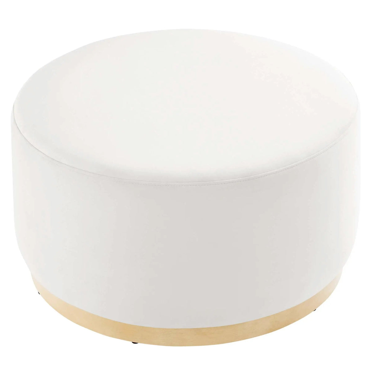 Tilden Large 29" Round Performance Velvet Upholstered Ottoman by HouseOfZazla