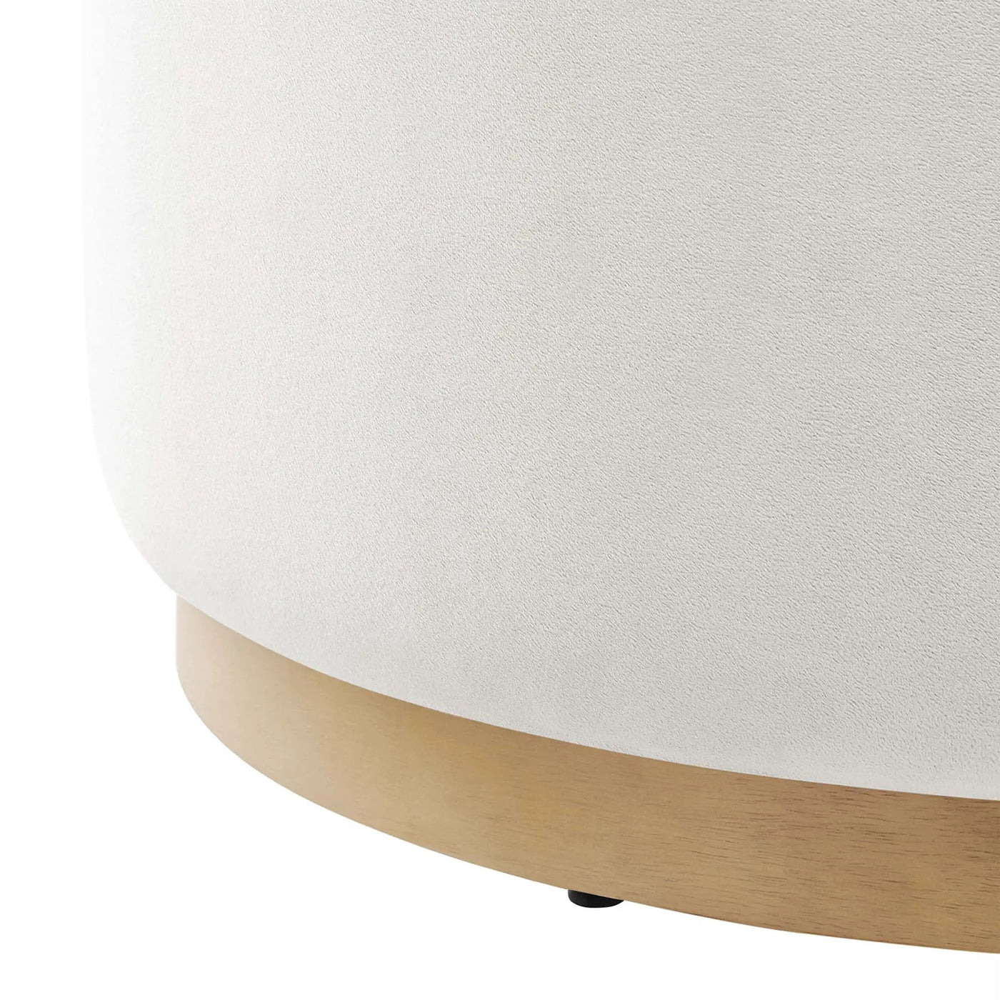 Tilden Large 29" Round Performance Velvet Upholstered Ottoman by HouseOfZazla