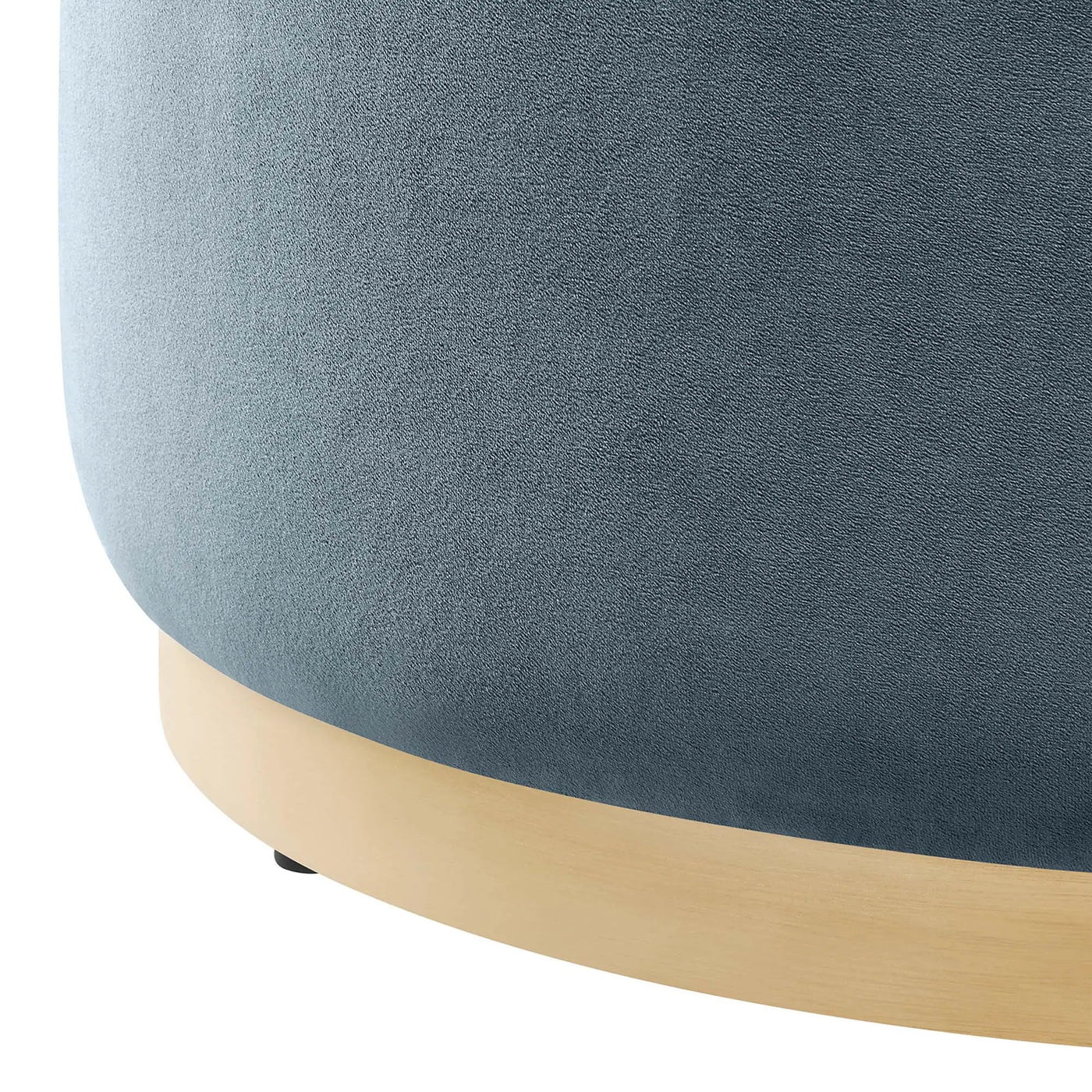 Tilden Large 29" Round Performance Velvet Upholstered Ottoman by HouseOfZazla