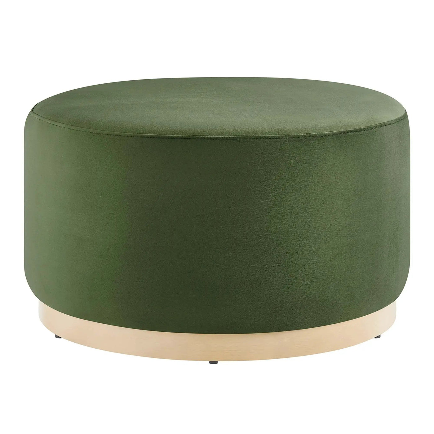 Tilden Large 29" Round Performance Velvet Upholstered Ottoman by HouseOfZazla
