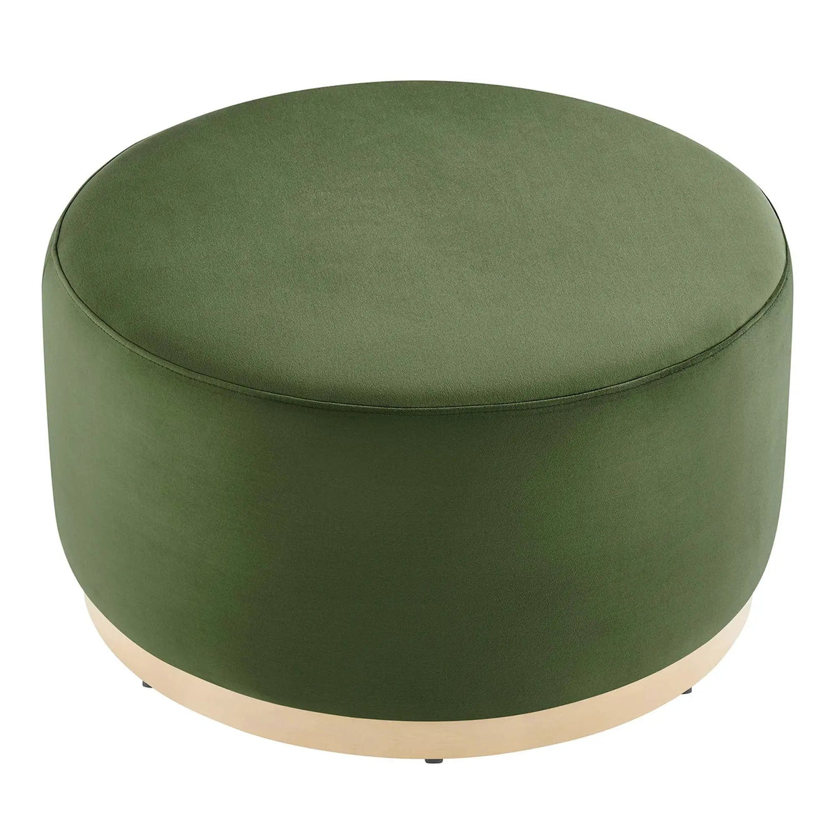Tilden Large 29" Round Performance Velvet Upholstered Ottoman by HouseOfZazla