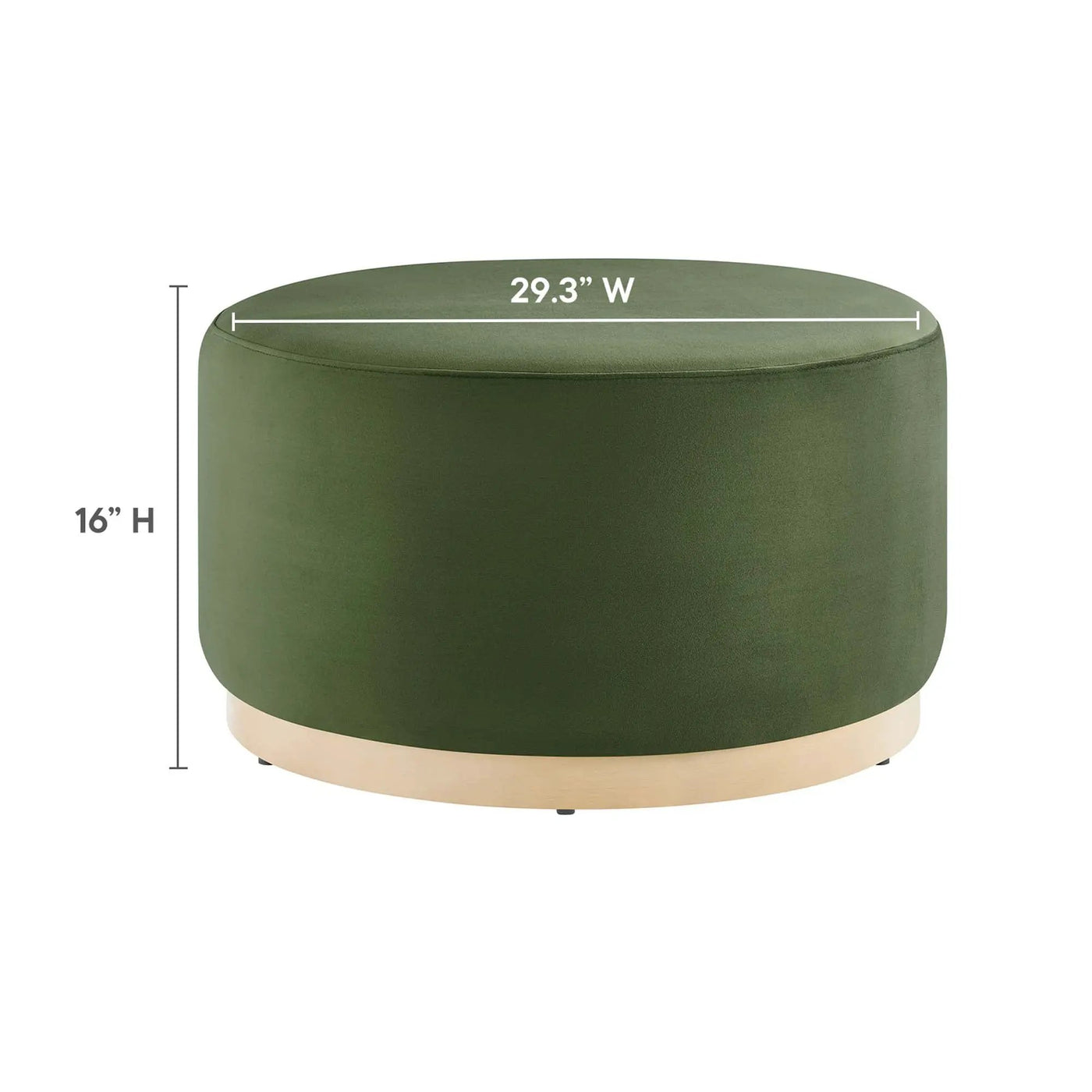 Tilden Large 29" Round Performance Velvet Upholstered Ottoman by HouseOfZazla