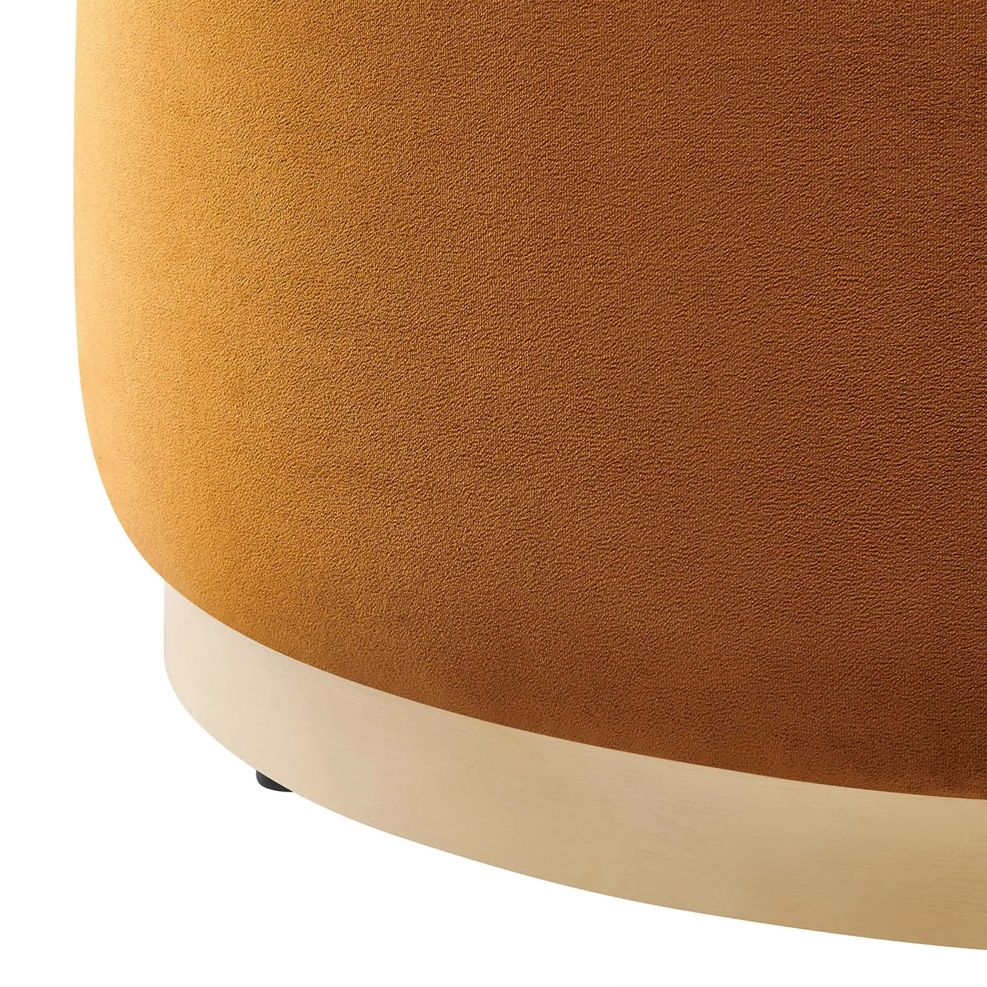 Tilden Large 29" Round Performance Velvet Upholstered Ottoman by HouseOfZazla