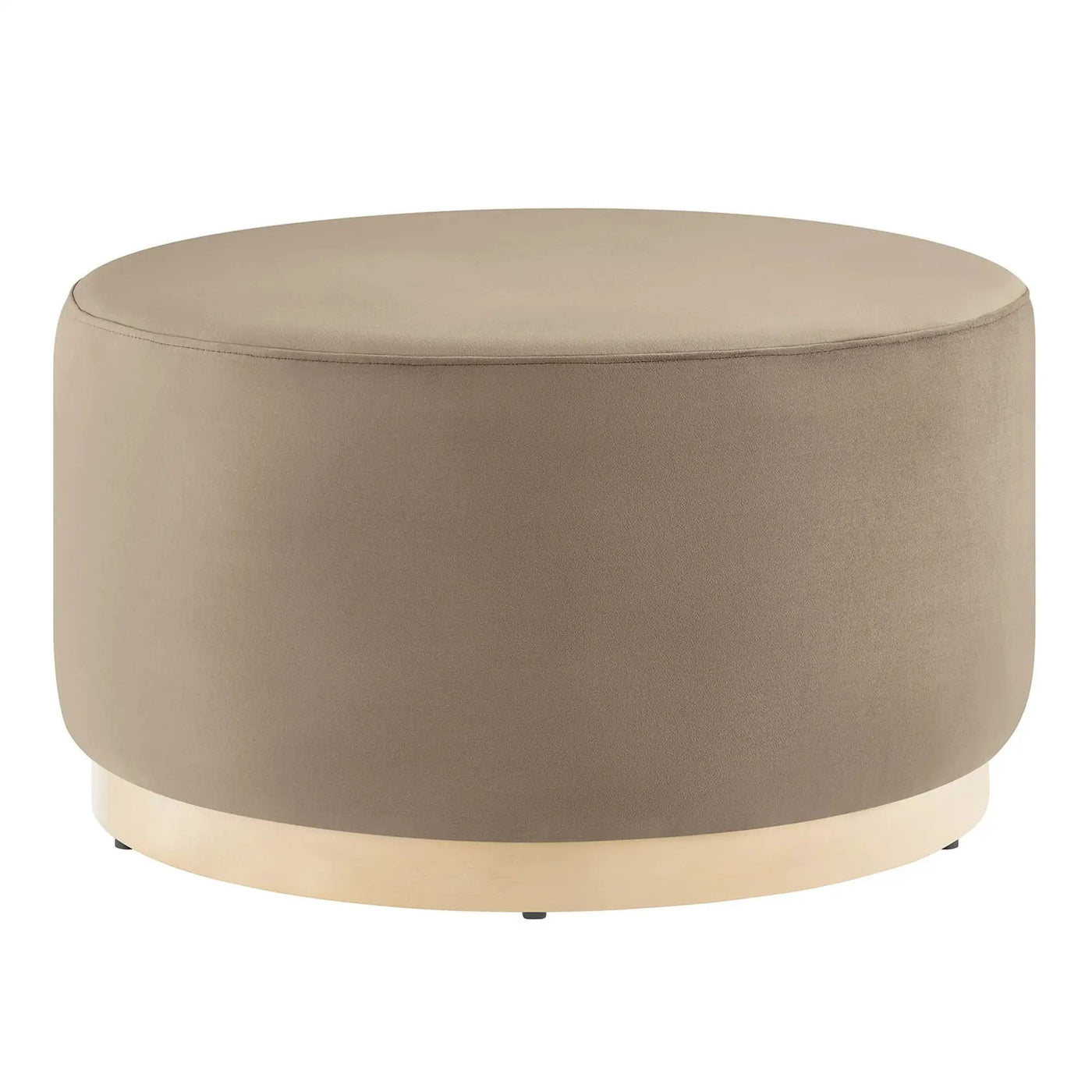 Tilden Large 29" Round Performance Velvet Upholstered Ottoman by HouseOfZazla