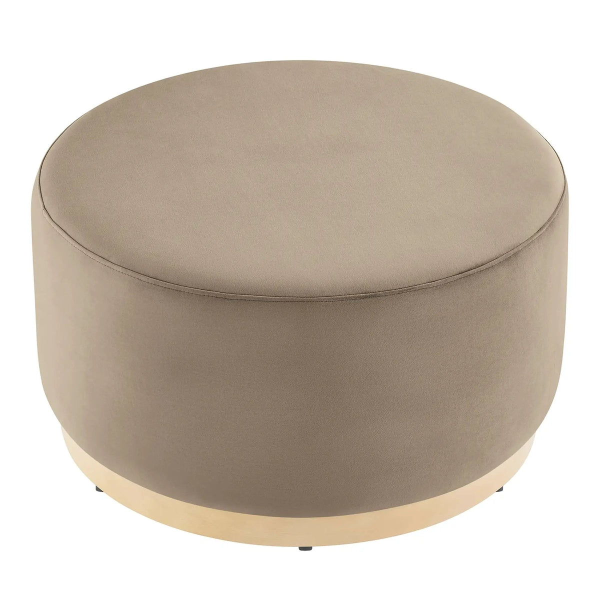 Tilden Large 29" Round Performance Velvet Upholstered Ottoman by HouseOfZazla