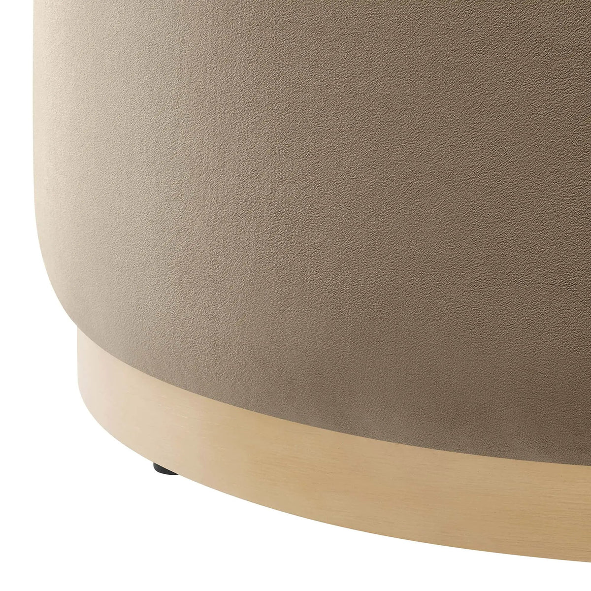 Tilden Large 29" Round Performance Velvet Upholstered Ottoman by HouseOfZazla