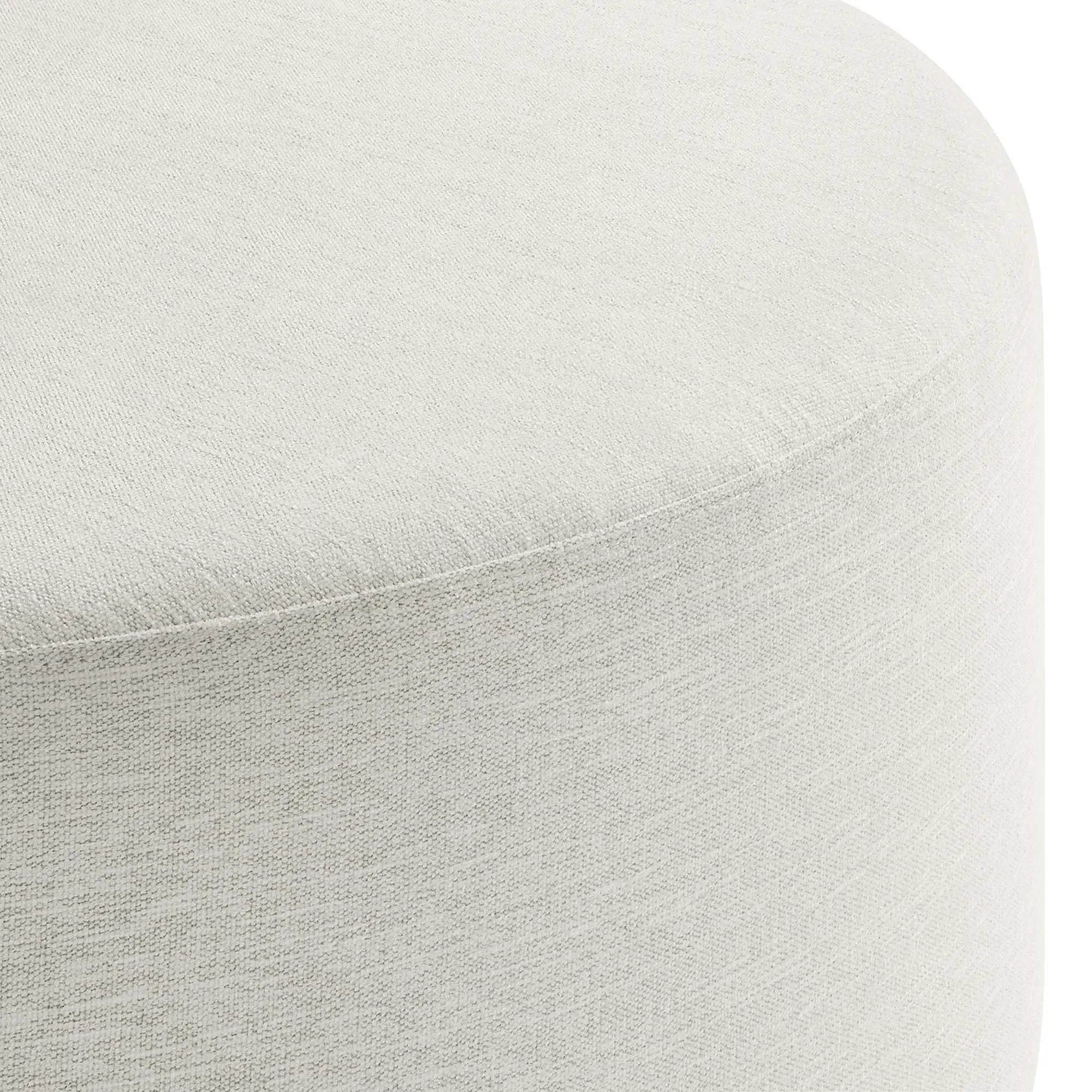 Callum Large 38" Round Woven Heathered Fabric Upholstered Ottoman by HouseOfZazla
