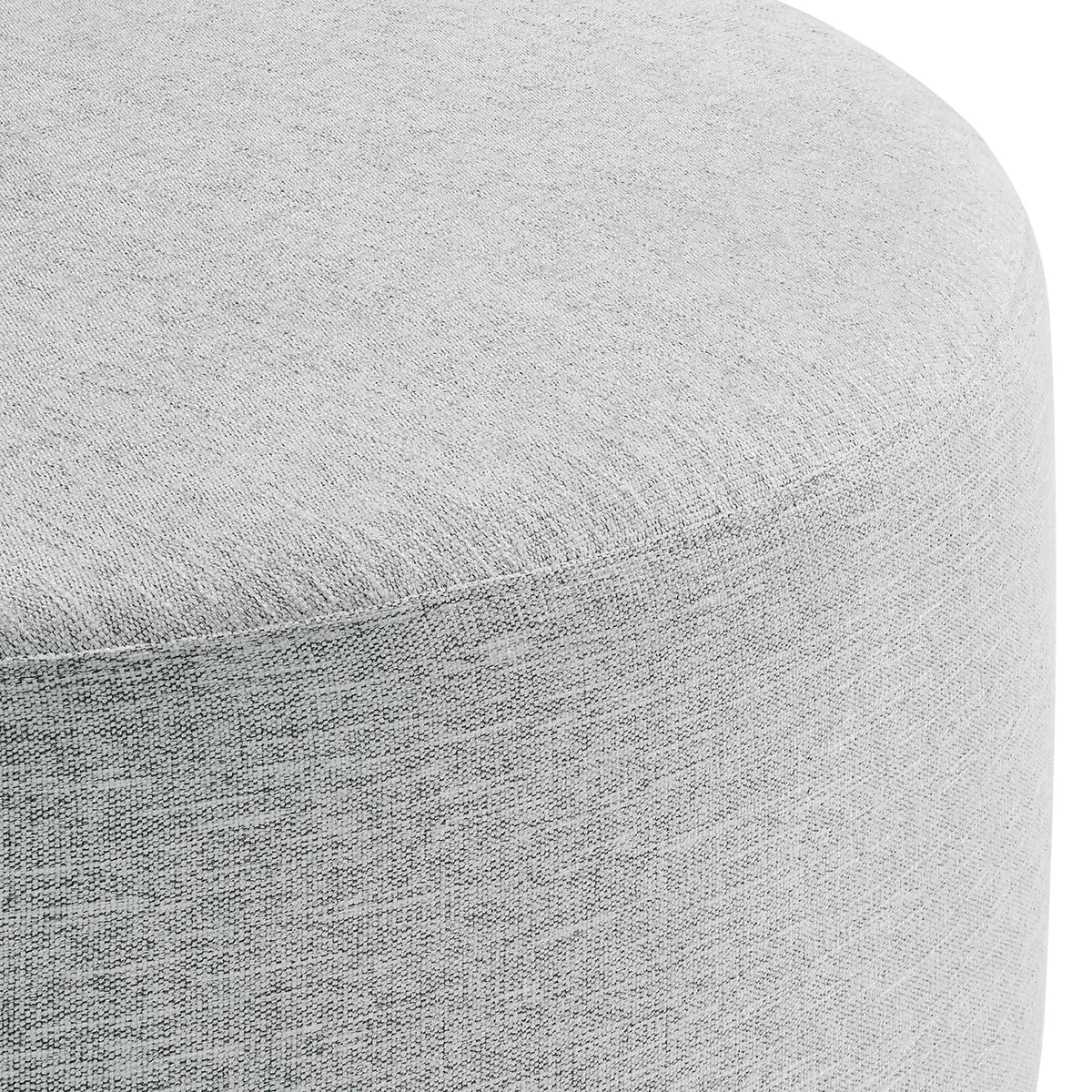 Callum Large 38" Round Woven Heathered Fabric Upholstered Ottoman by HouseOfZazla