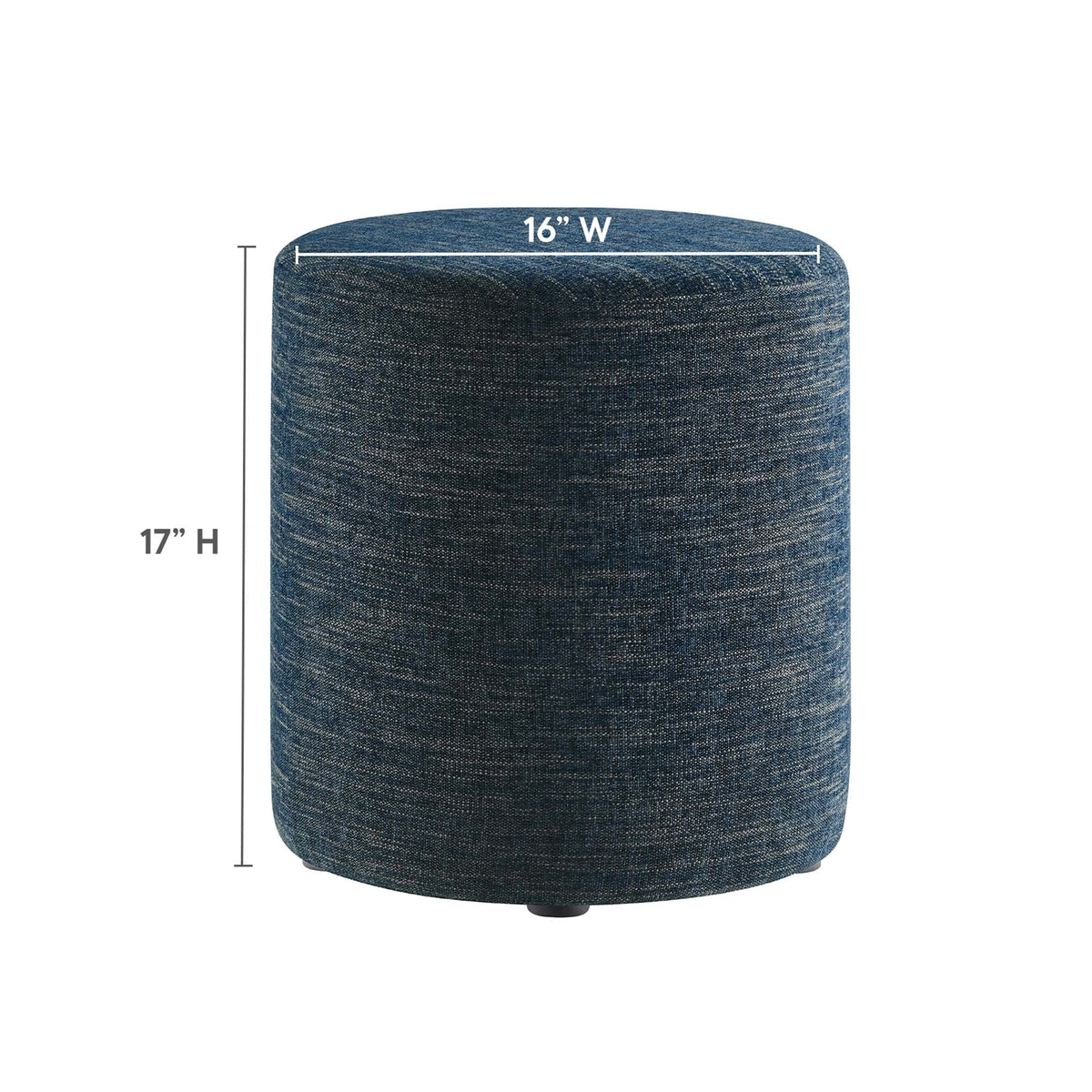 Callum 16" Round Woven Heathered Fabric Upholstered Ottoman by Modway, photo 3 of 24