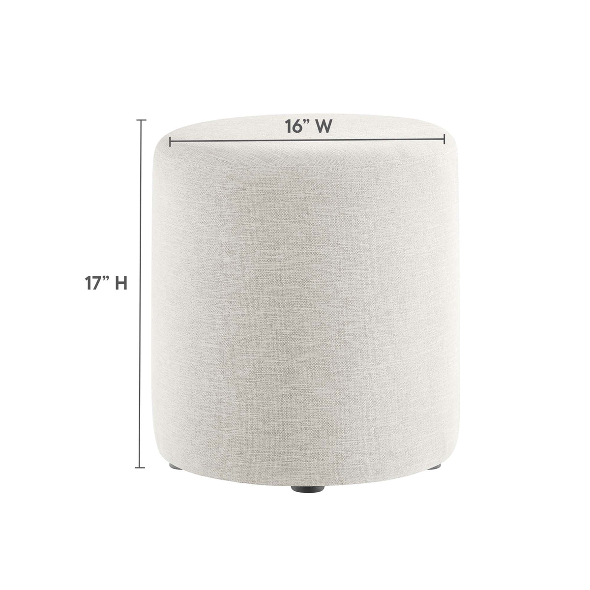 Callum 16" Round Woven Heathered Fabric Upholstered Ottoman by Modway, photo 11 of 24